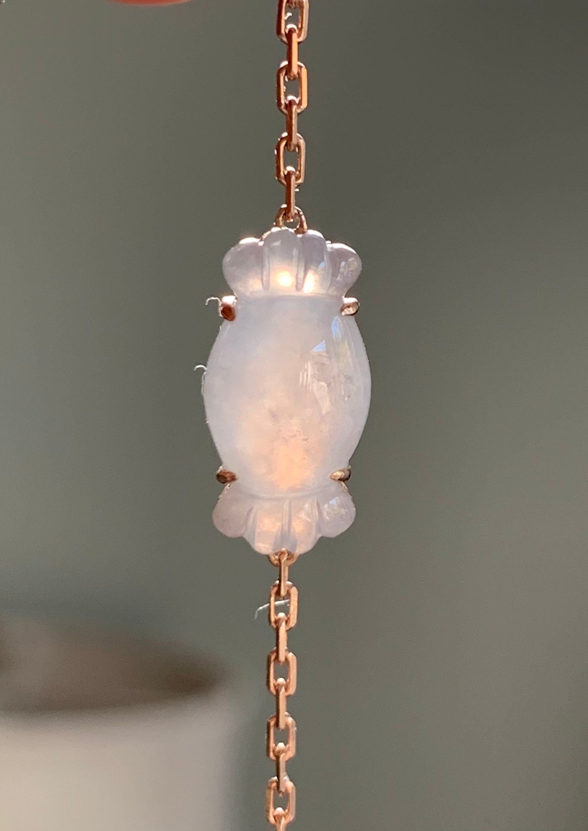Certified Natural Burmese Premium Light Purple Jadeite Candy Bracelet 18K Rose Gold & Diamonds 6.25-7.25” 天然缅甸冰胶淡紫翡翠钻石镶嵌手链