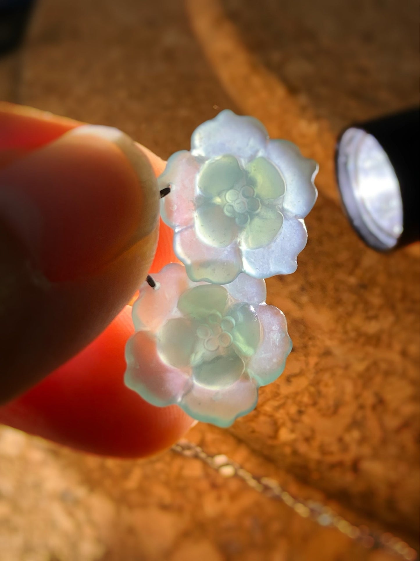 Natural Guatemalan Premium Highly Translucent Icy Blue Jadeite Carved Lotus Flower Pendant 18K White Gold 天然冰危蓝翡翠莲花镶嵌吊坠