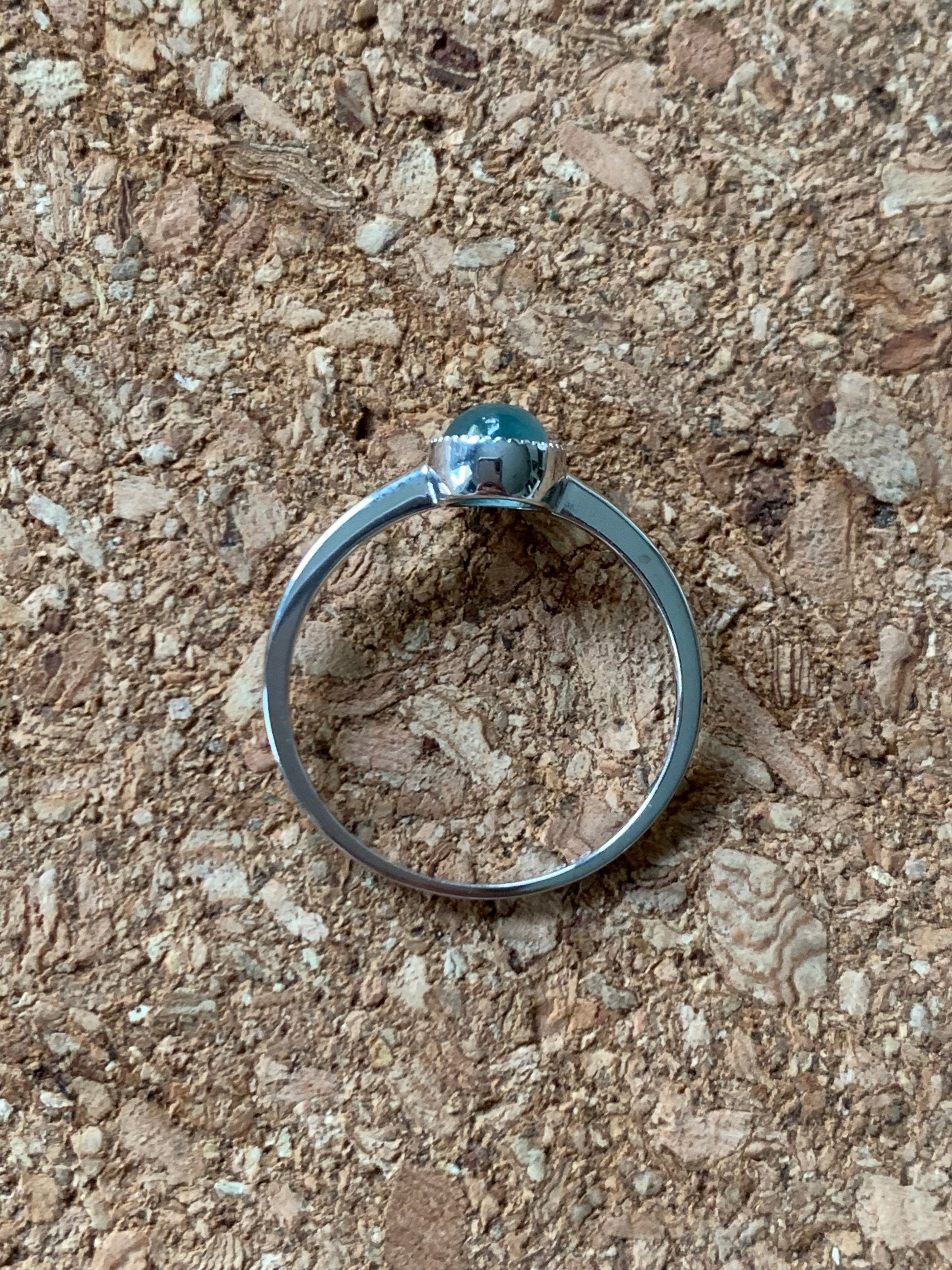 Certified Natural Guatemalan Premium Highly Translucent Icy Light Green Jadeite Solitaire Ring 18K White Gold Size 7 天然冰危晴底起光翡翠镶嵌戒指 1072
