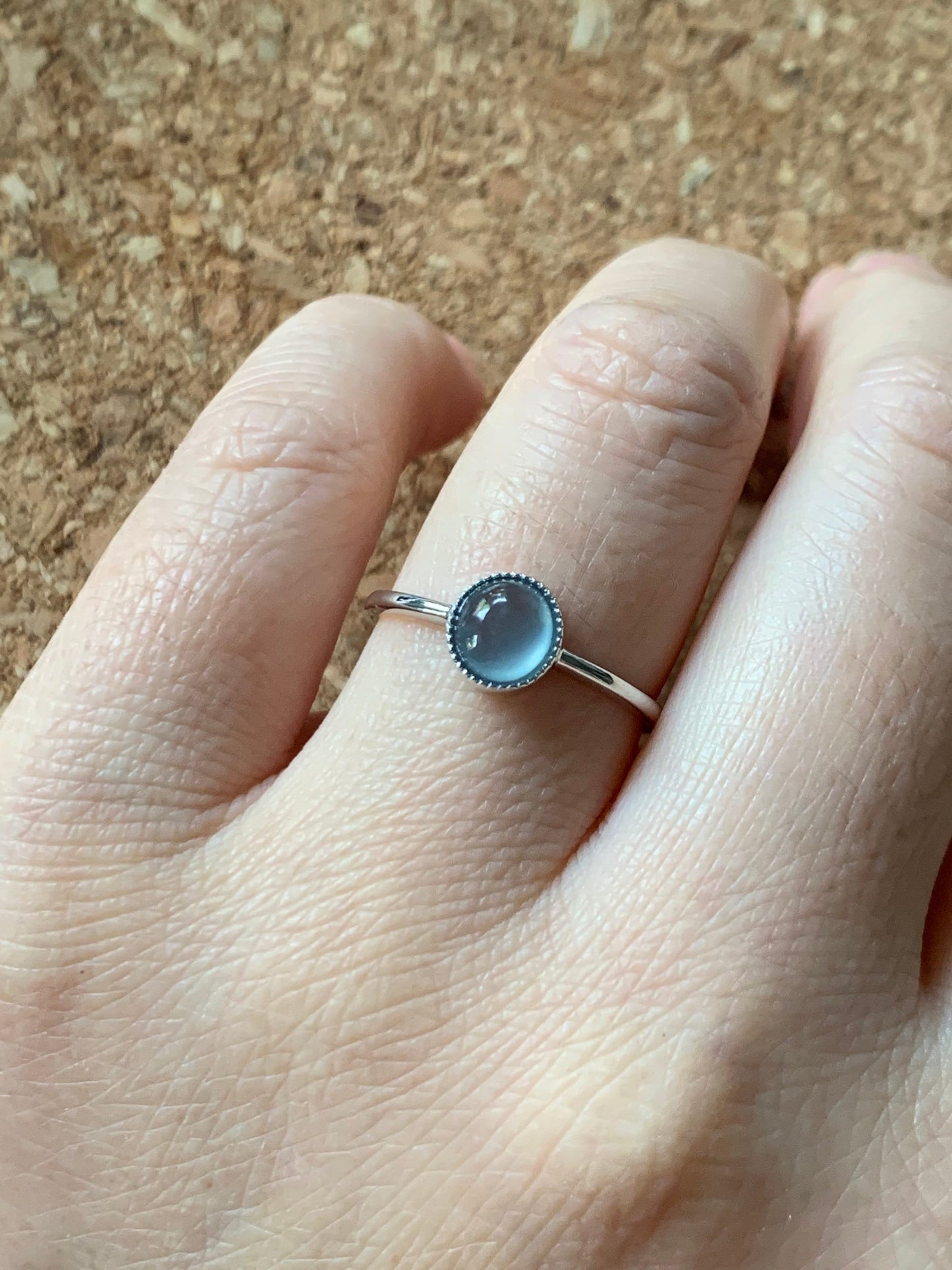 Certified Natural Guatemalan Premium Highly Translucent Icy Blue Jadeite Solitaire Ring 18K White Gold Size 7 天然冰危蓝水起光翡翠镶嵌戒指 1071