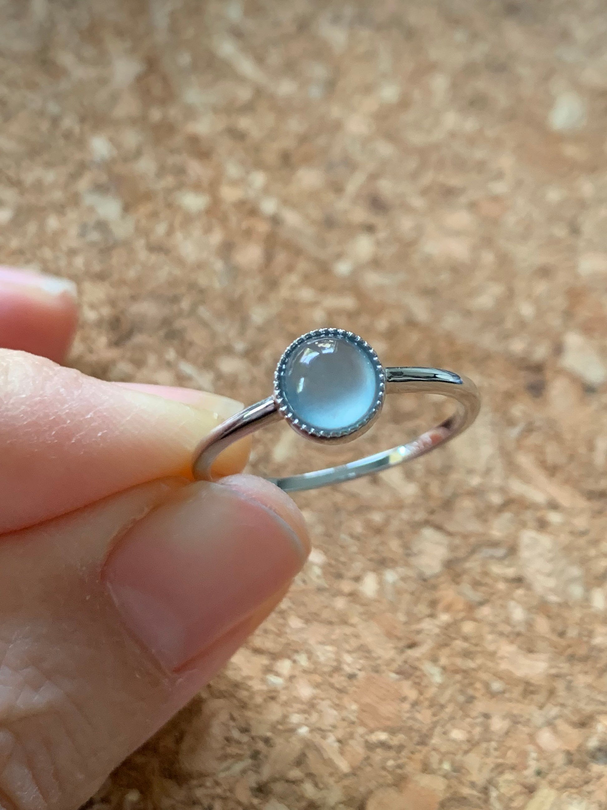 Certified Natural Guatemalan Premium Highly Translucent Icy Blue Jadeite Solitaire Ring 18K White Gold Size 7 天然冰危蓝水起光翡翠镶嵌戒指 1071