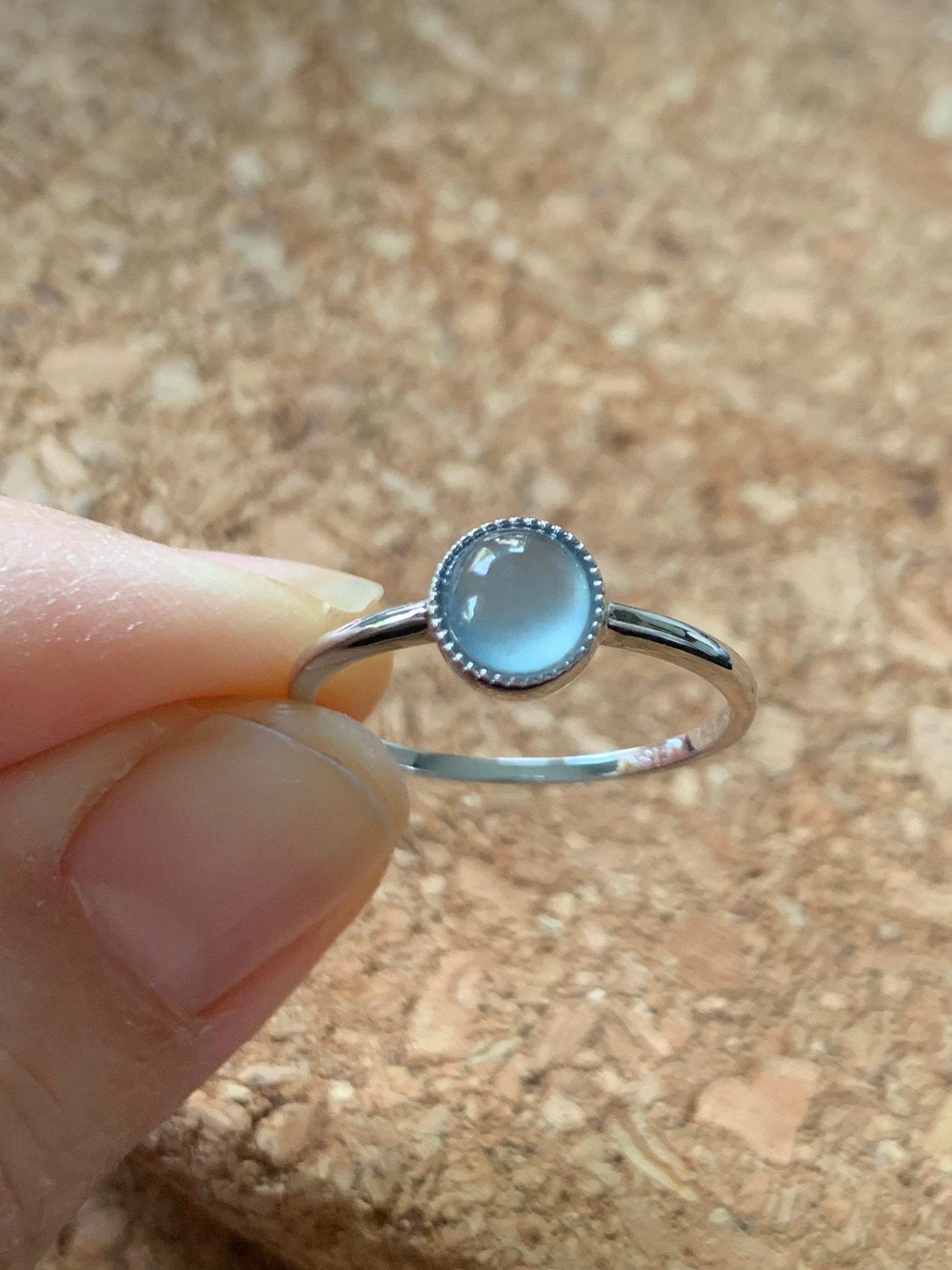 Certified Natural Guatemalan Premium Highly Translucent Icy Blue Jadeite Solitaire Ring 18K White Gold Size 7 天然冰危蓝水起光翡翠镶嵌戒指 1071
