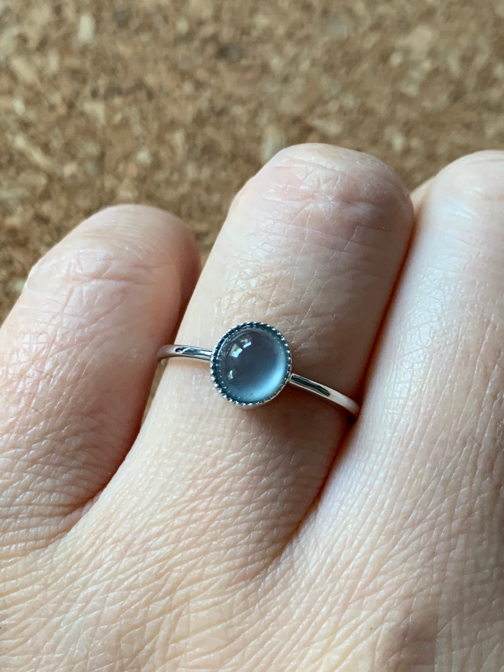 Certified Natural Guatemalan Premium Highly Translucent Icy Blue Jadeite Solitaire Ring 18K White Gold Size 7 天然冰危蓝水起光翡翠镶嵌戒指 1073