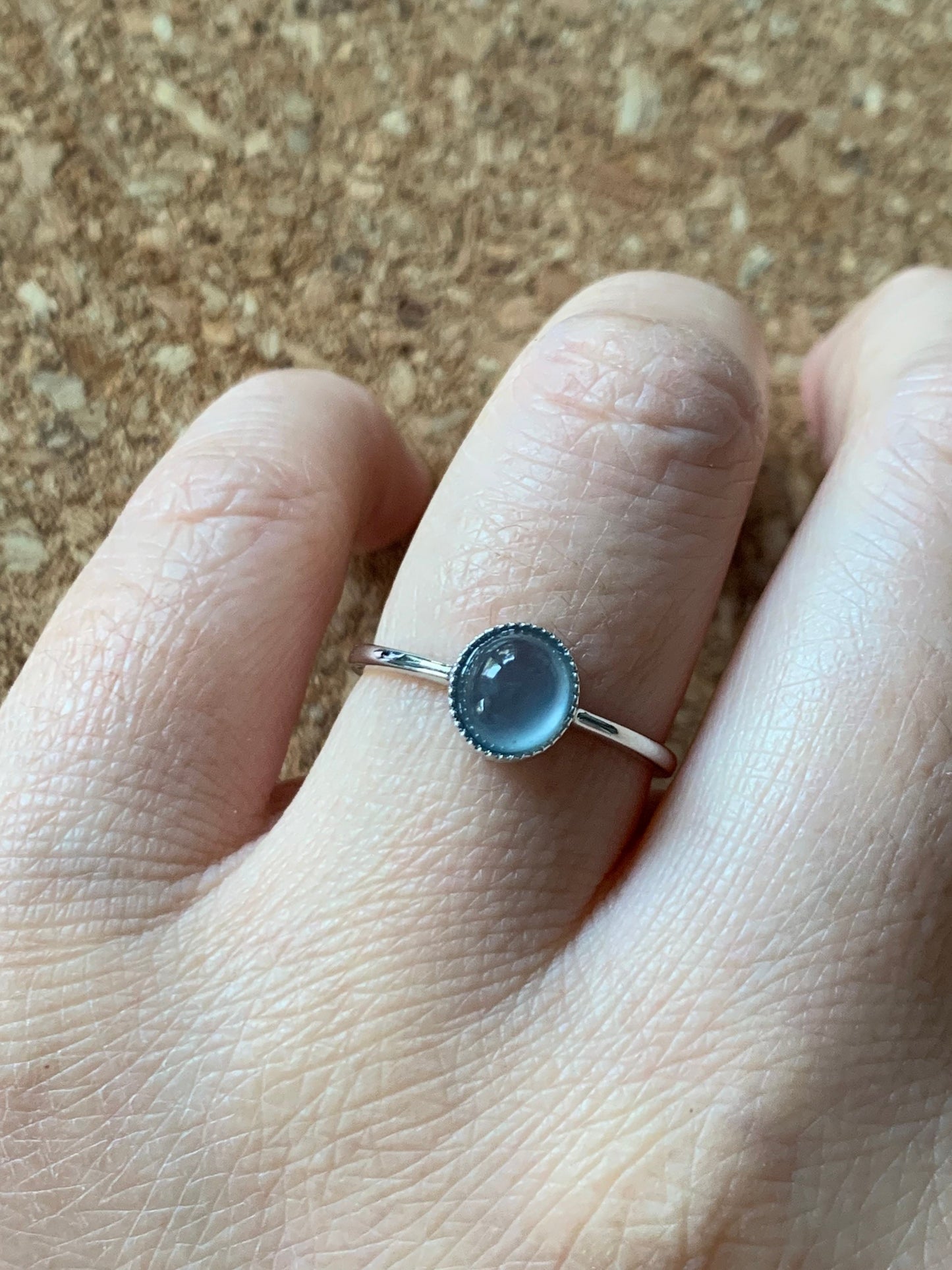 Certified Natural Guatemalan Premium Highly Translucent Icy Blue Jadeite Solitaire Ring 18K White Gold Size 7 天然冰危蓝水起光翡翠镶嵌戒指 1073
