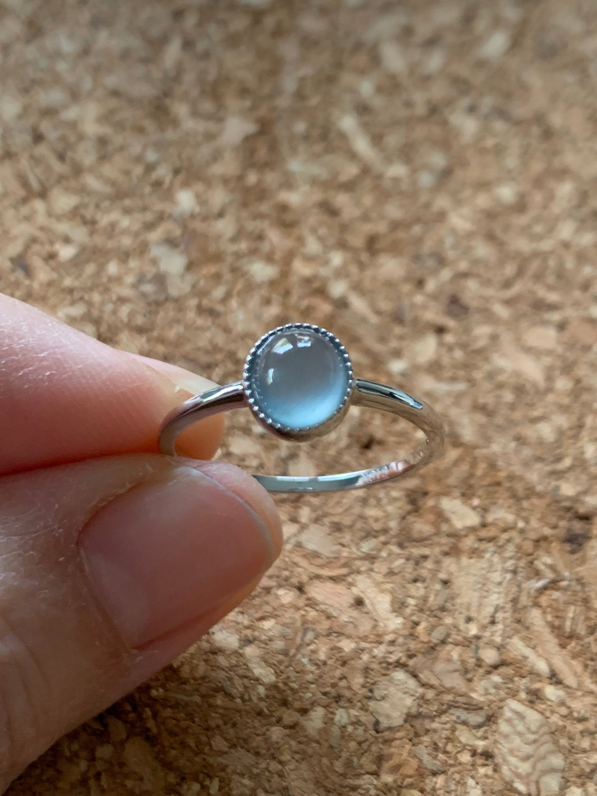Certified Natural Guatemalan Premium Highly Translucent Icy Blue Jadeite Solitaire Ring 18K White Gold Size 7 天然冰危蓝水起光翡翠镶嵌戒指 1073
