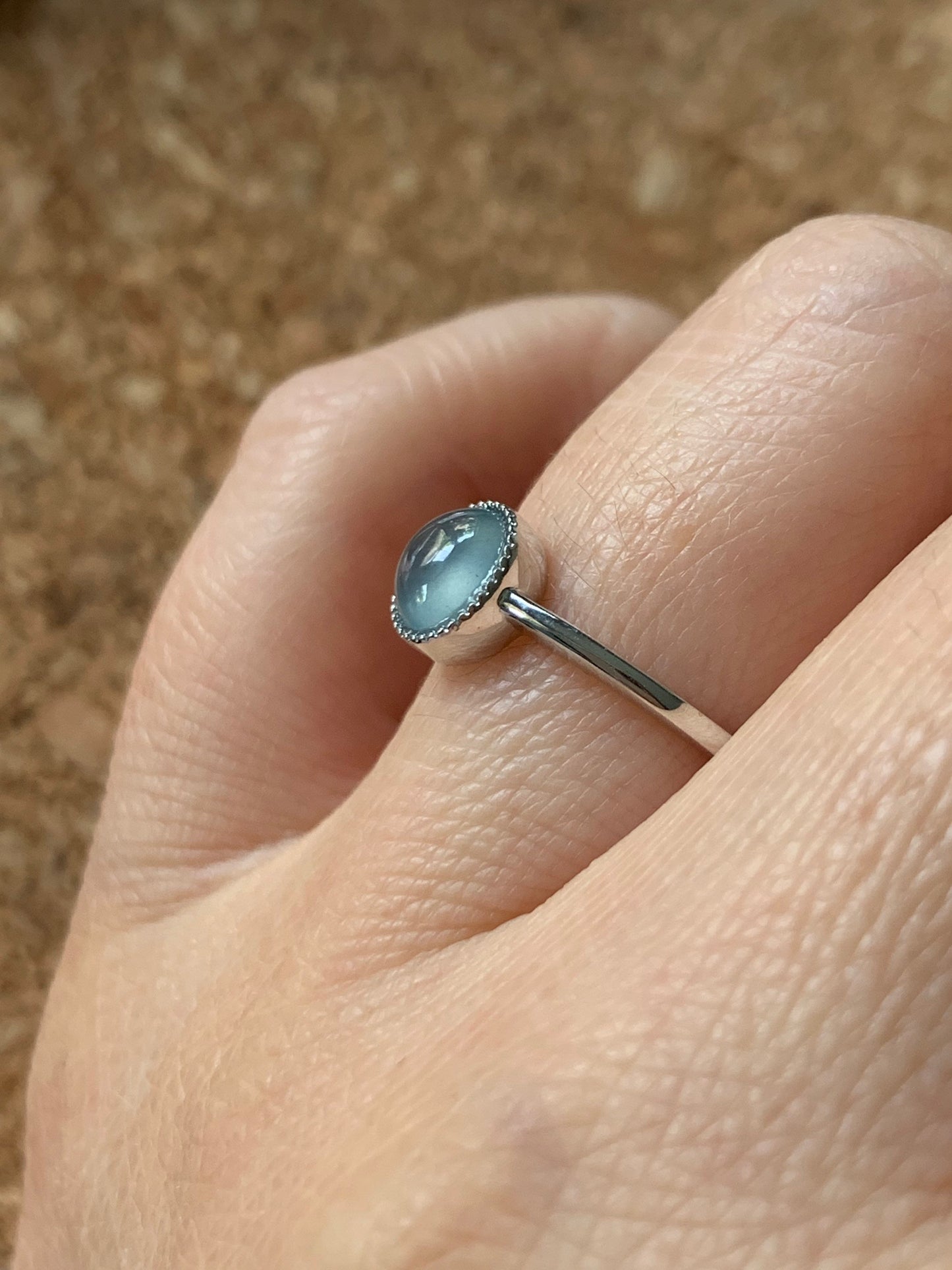 Certified Natural Guatemalan Premium Highly Translucent Icy Blue Jadeite Solitaire Ring 18K White Gold Size 7 天然冰危蓝水起光翡翠镶嵌戒指 1071