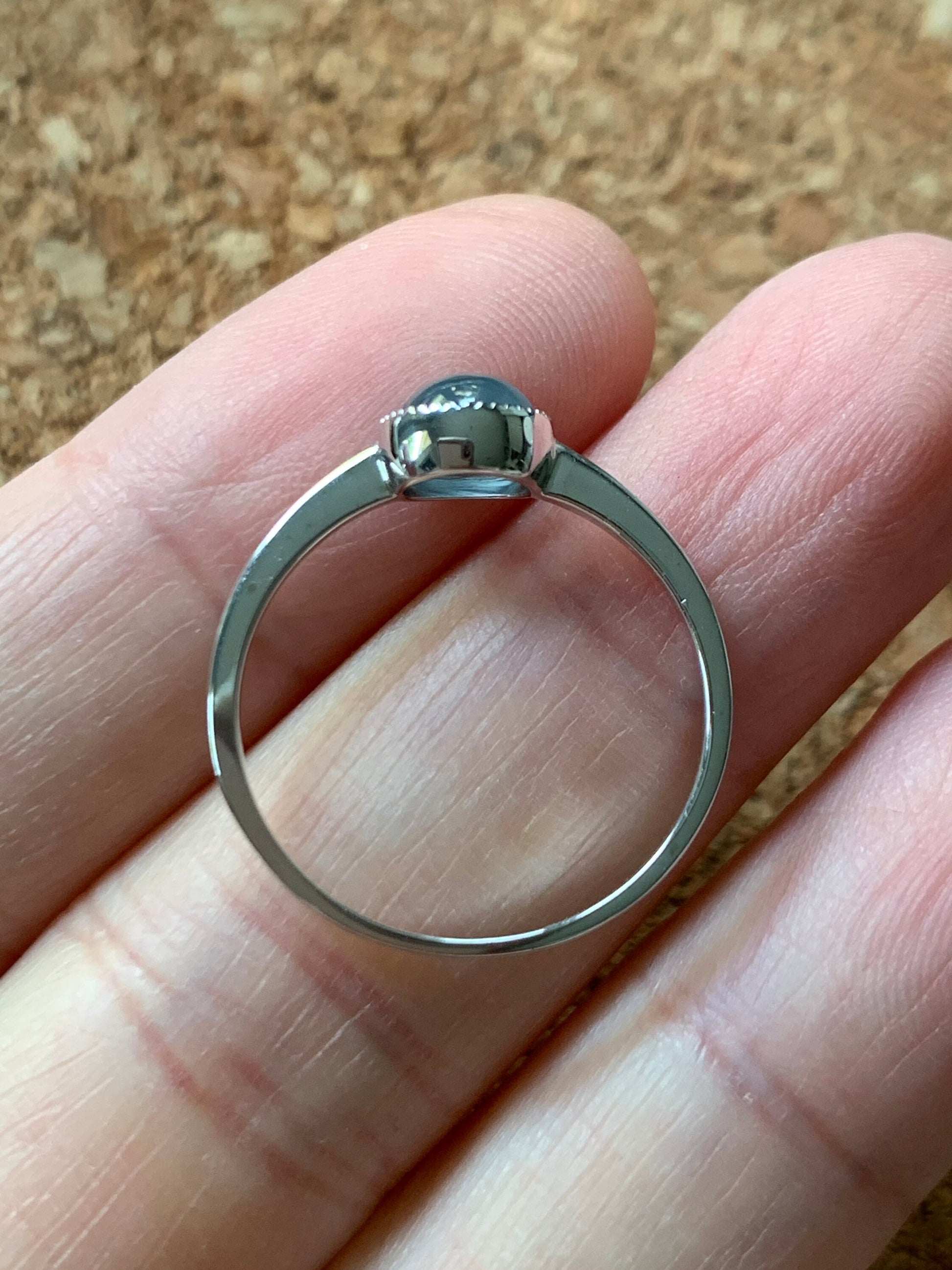 Certified Natural Guatemalan Premium Highly Translucent Icy Blue Jadeite Solitaire Ring 18K White Gold Size 7 天然冰危蓝水起光翡翠镶嵌戒指 1071