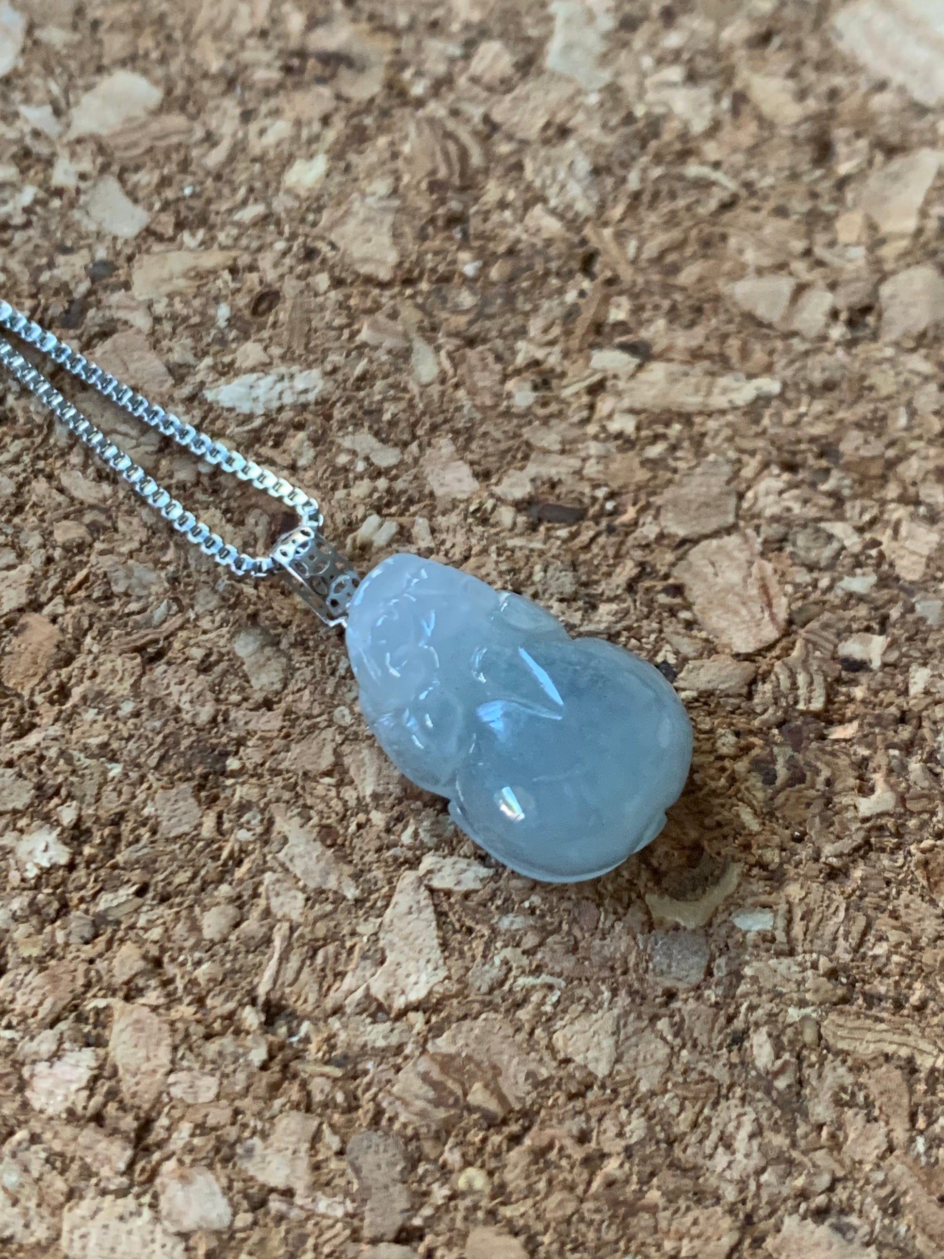 Natural Burmese Icy Translucent & Gelatinous Sky Blue Jadeite Pixiu Pendant 18K White Gold Bail 天然缅甸冰天空蓝翡翠貔貅吊坠