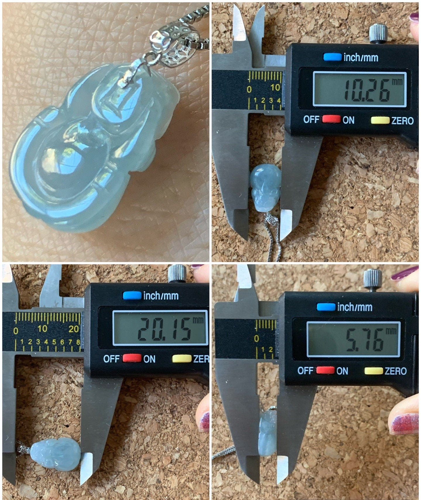 Natural Burmese Icy Translucent & Gelatinous Sky Blue Jadeite Pixiu Pendant 18K White Gold Bail 天然缅甸冰天空蓝翡翠貔貅吊坠