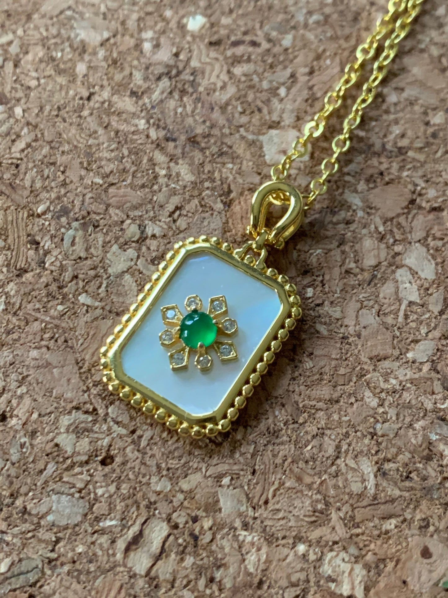 Natural Guatemalan Premium Vibrant Green Jadeite Mother of Pearl Pendant S925 Silver w/ Chain 17” 天然冰危绿翡翠贝母银镶吊坠