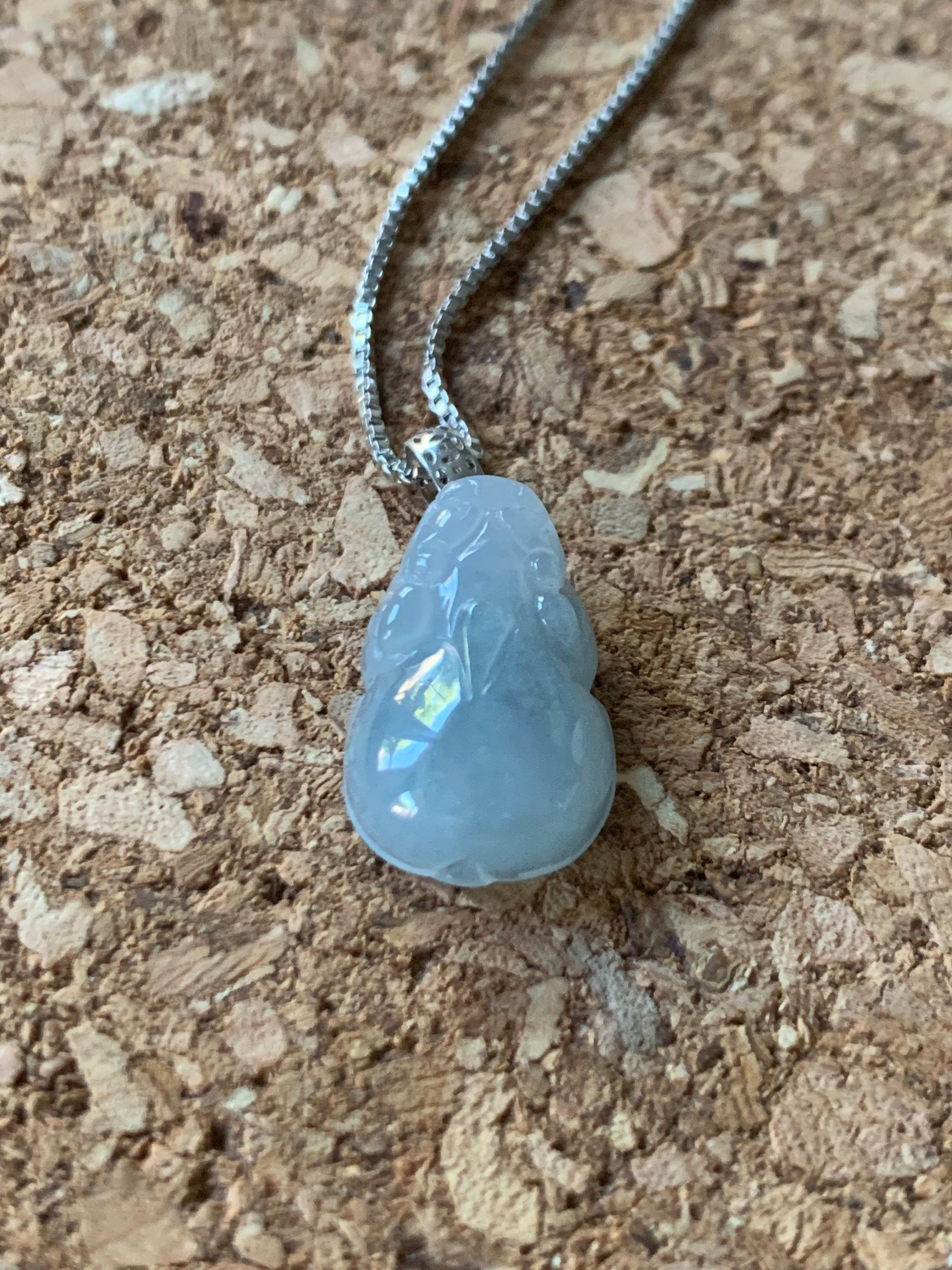 Natural Burmese Icy Translucent & Gelatinous Sky Blue Jadeite Pixiu Pendant 18K White Gold Bail 天然缅甸冰天空蓝翡翠貔貅吊坠