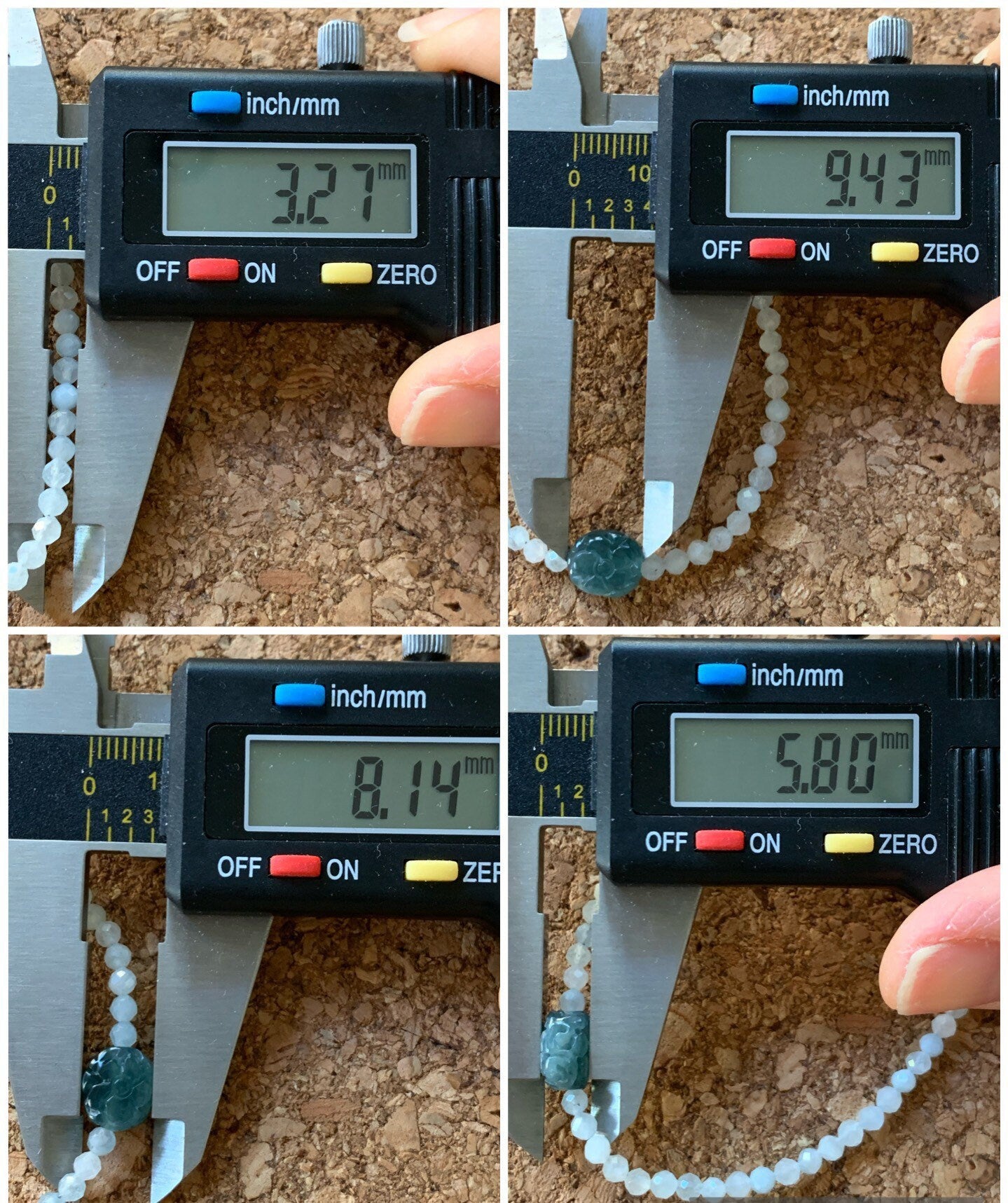 Natural Guatemalan Icy Blue Jadeite Engraved Bead Natural Faceted Aquamarine Beaded Bracelet Adjustable Sterling Silver 天然冰危蓝翡翠仿古雕珠海蓝宝珠手串