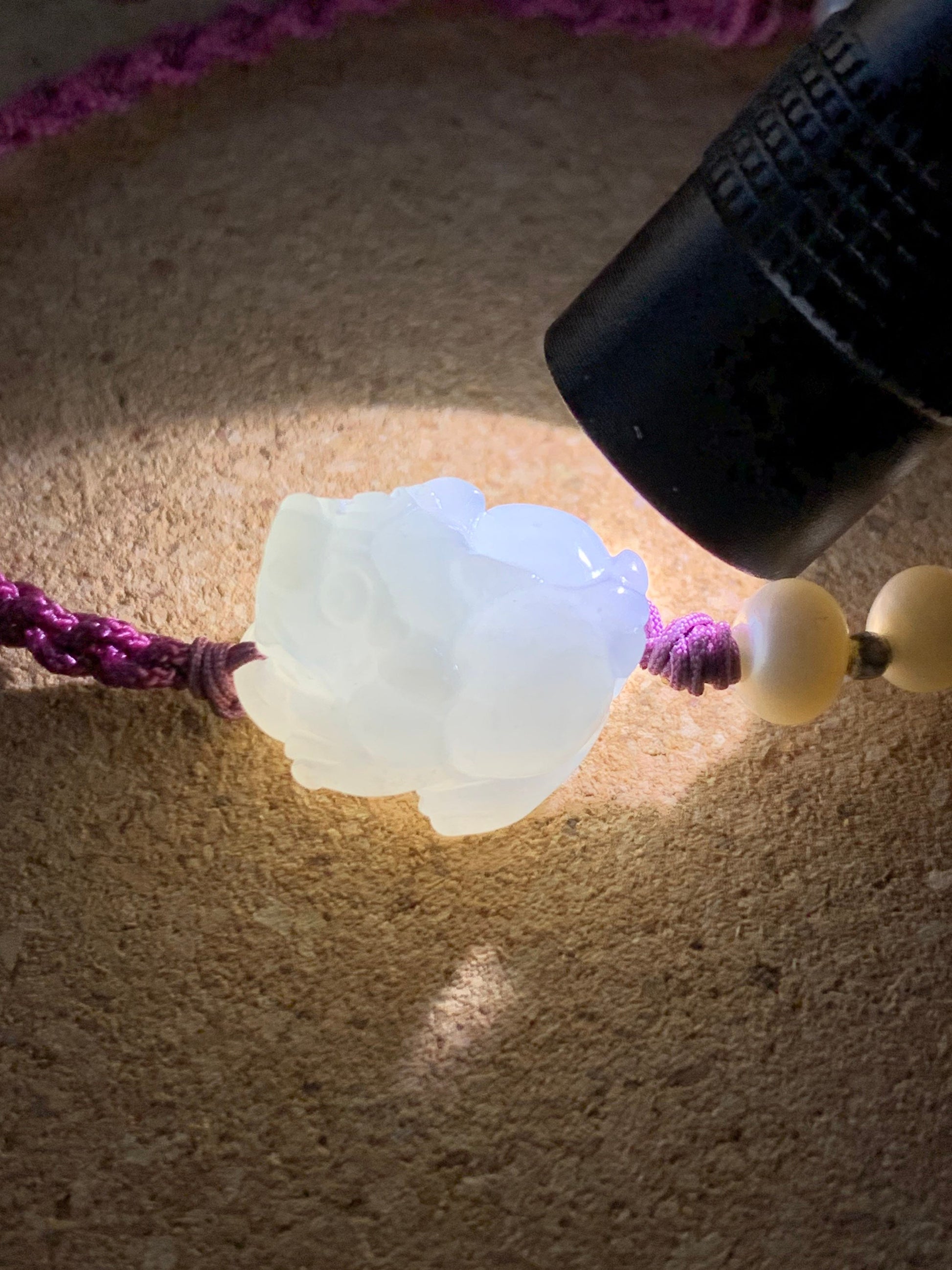 Natural Burmese Icy Translucent Gelatinous Pure White Jadeite Carved Pixiu Rope Bracelet w/ Freshwater Pearls Adjustable 天然缅甸冰胶白冰翡翠貔貅珍珠手绳