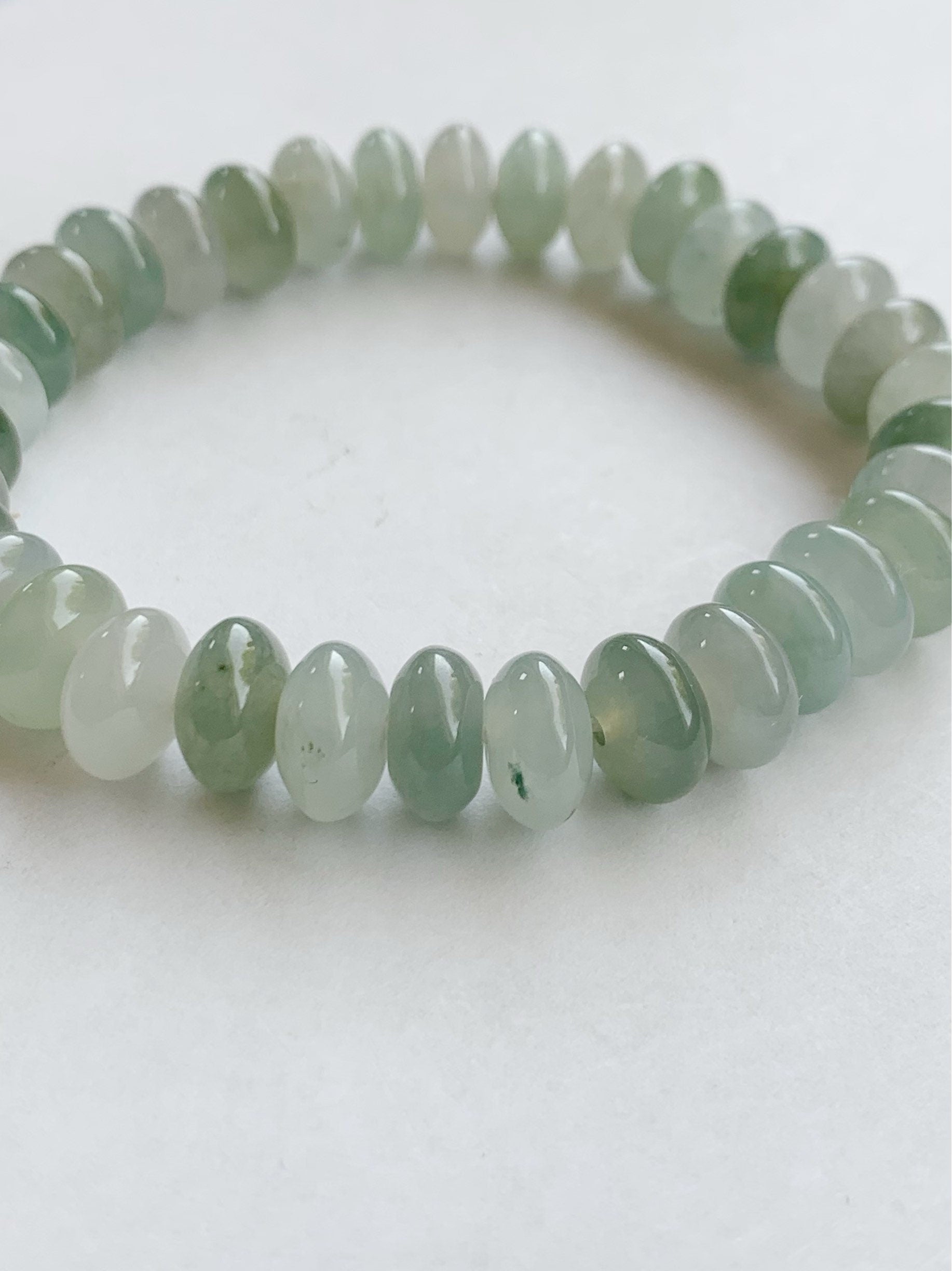 Large Natural Burmese Icy Translucent Multi-Colored Jadeite Drum Beads Beaded Bracelet 6.75” 天然缅甸冰多宝翡翠大卡鼓珠手串