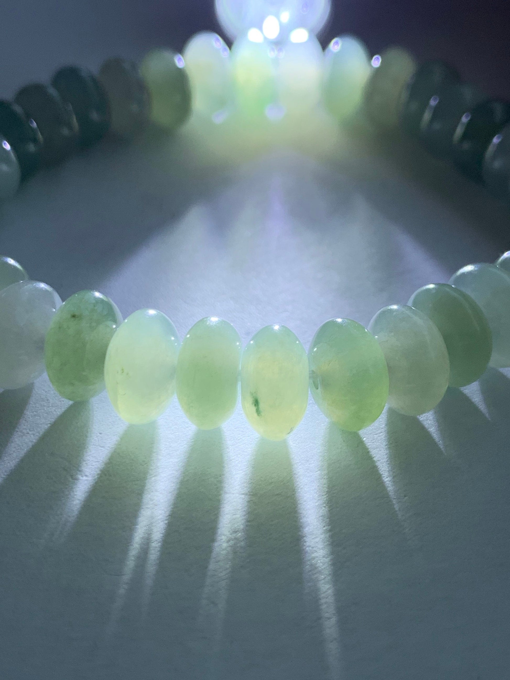 Large Natural Burmese Icy Translucent Multi-Colored Jadeite Drum Beads Beaded Bracelet 6.75” 天然缅甸冰多宝翡翠大卡鼓珠手串
