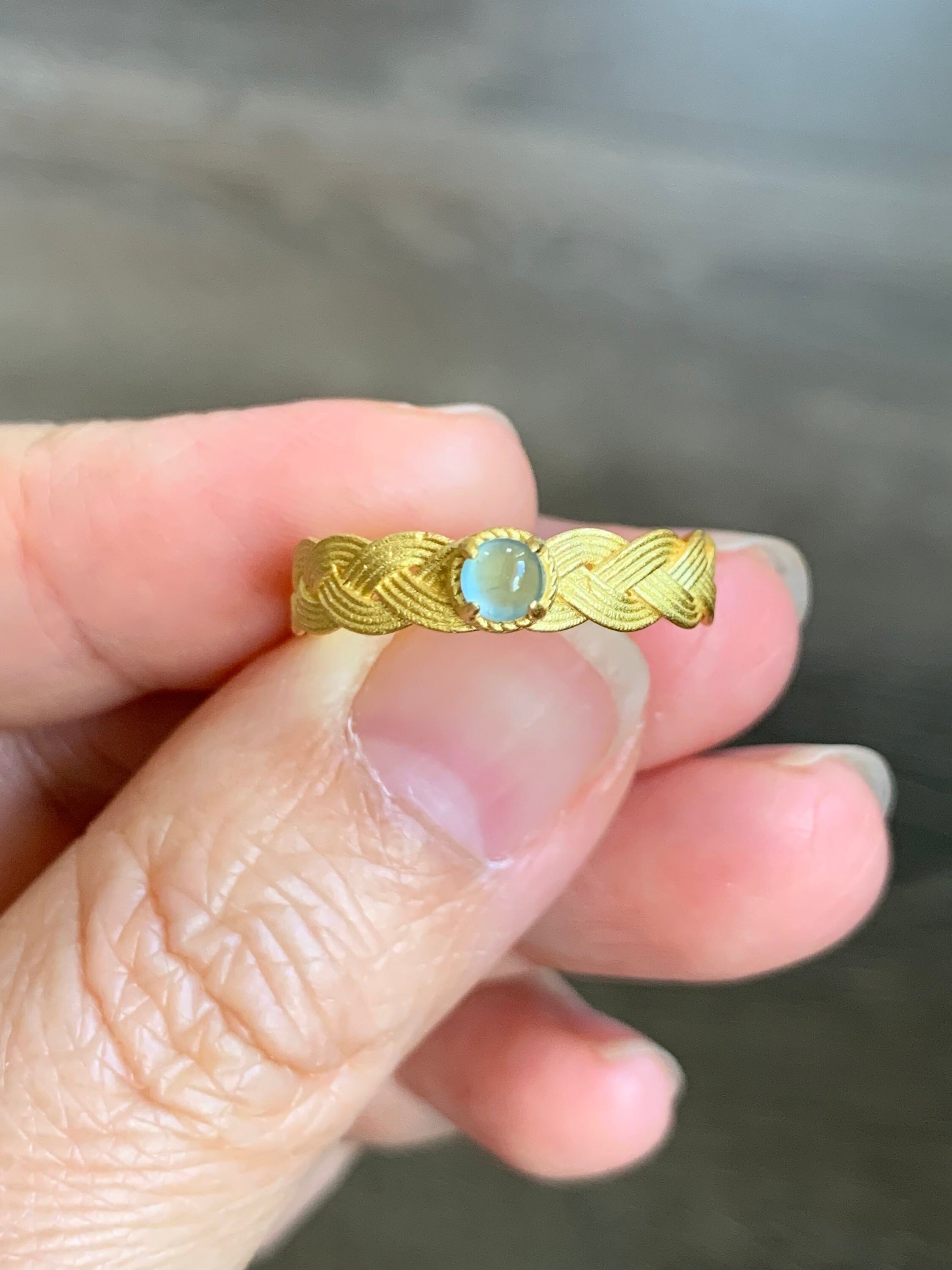 Natural Guatemalan Icy Translucent Sky Blue Jadeite Band Ring S925 Silver Ring Adjustable 缅甸天然冰天空蓝翡翠麻花款式银镶戒指