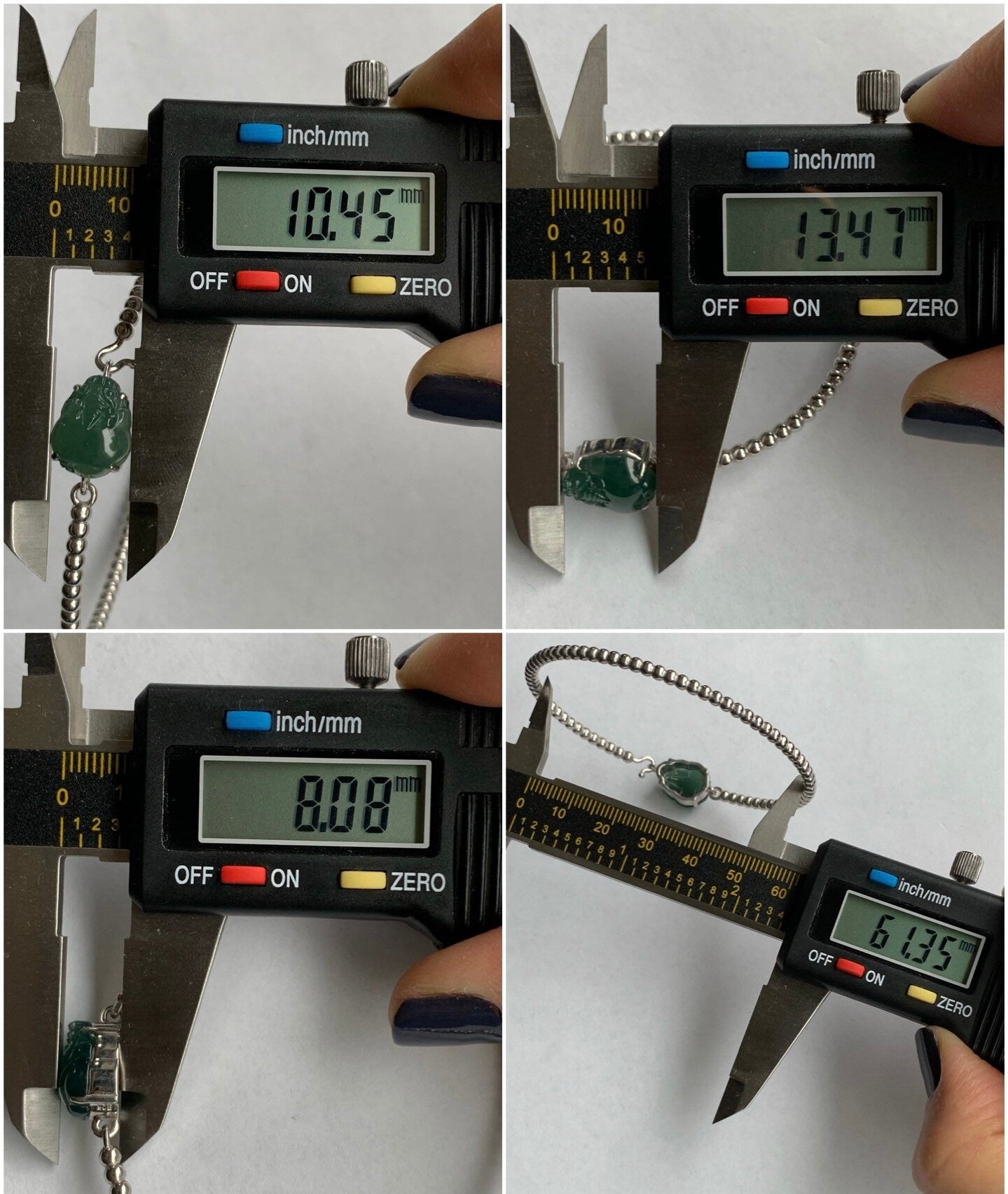 Certified Natural Guatemalan Grade A Icy Dark Teal Jadeite 3-Legged Toad Bangle Bracelet Sterling Silver Custom Design 天然冰蓝水翡翠三脚金蟾银镶手镯 2698