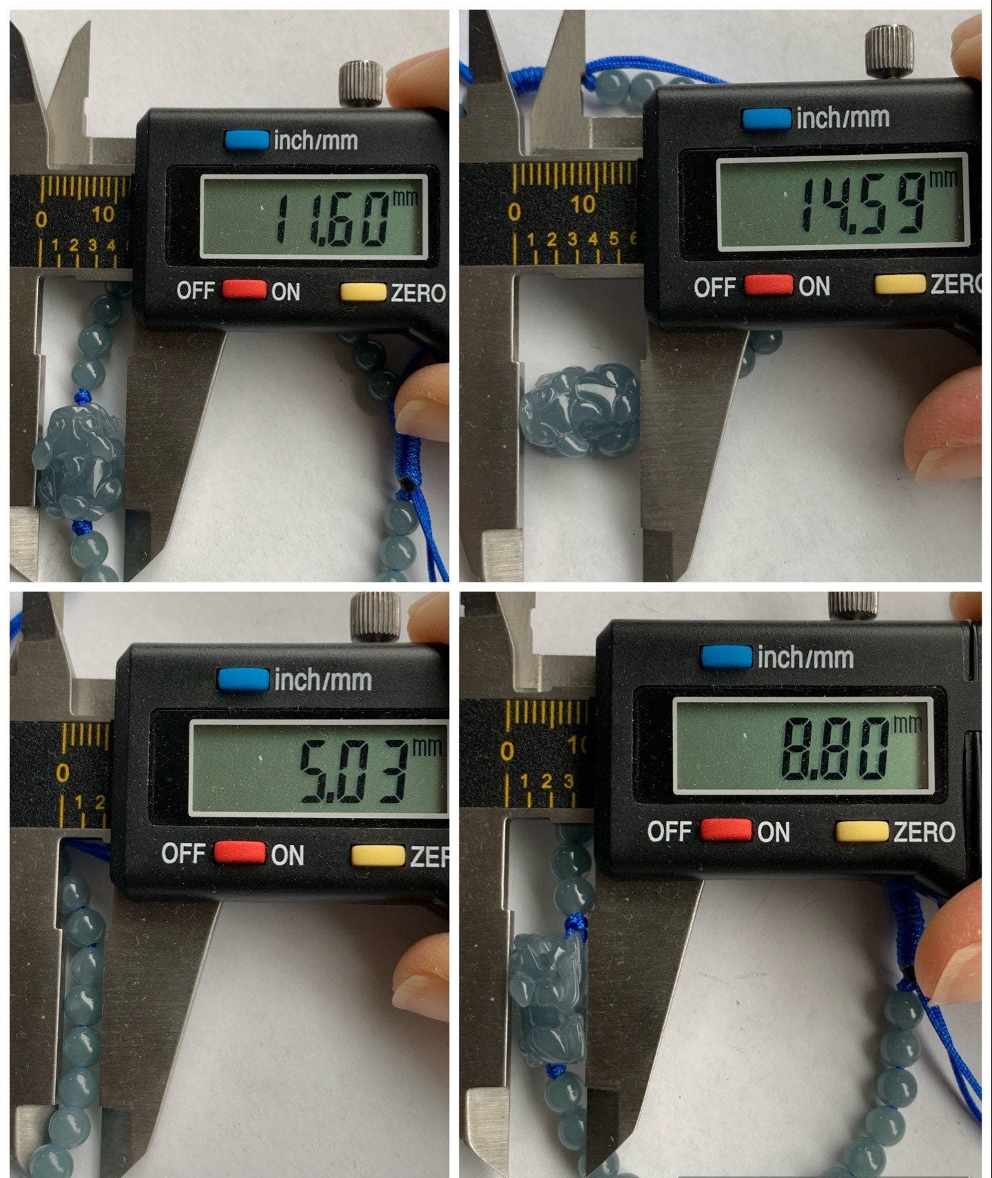 Natural Guatemalan Icy Translucent Gelatinous Light Blue Jadeite Pixiu Dusty Blue Beads Beaded Bracelet 5mm 6.75” 天然冰危蓝紫起冰起胶翡翠貔貅手串