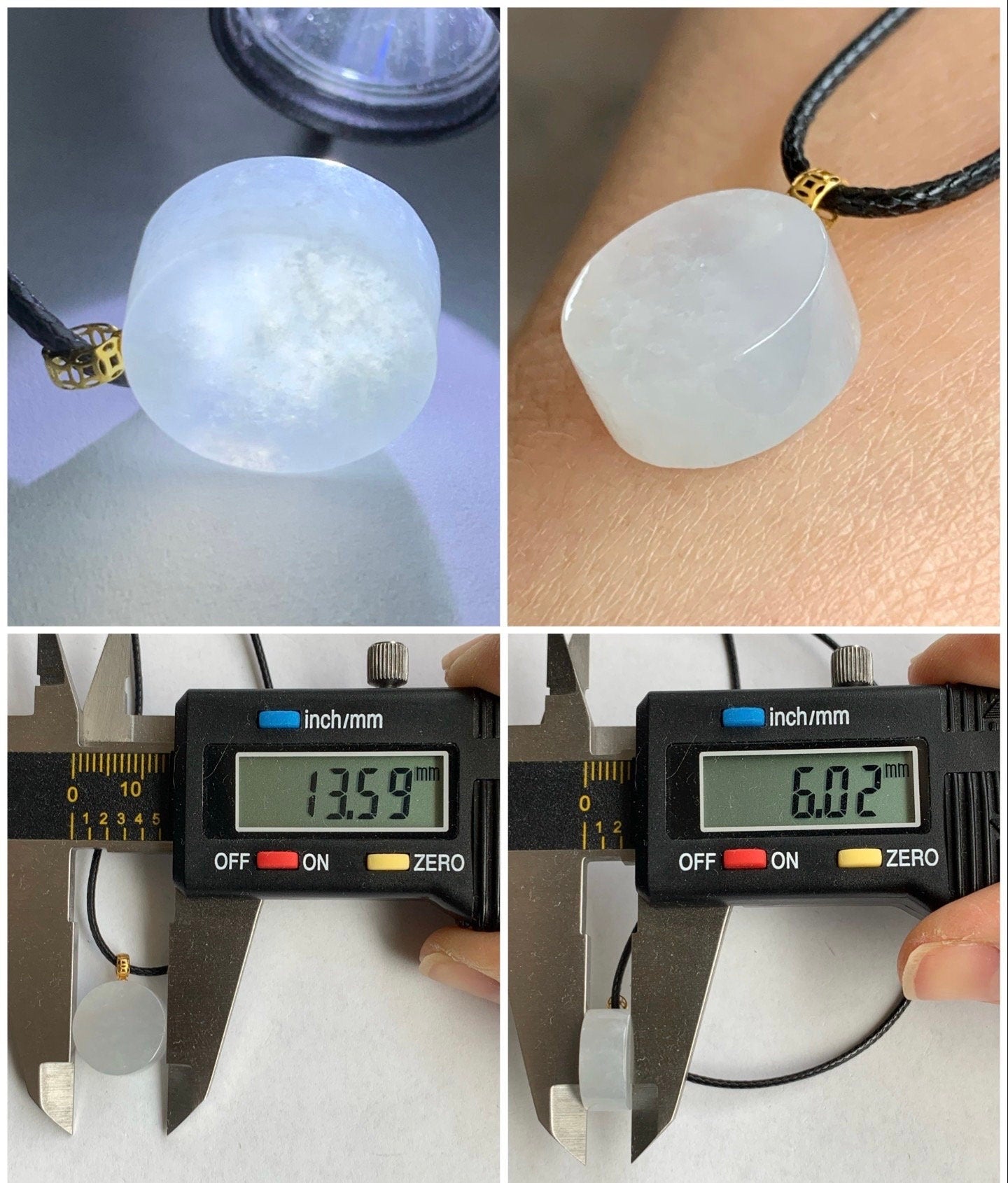 Natural Burmese Icy Translucent Jadeite Blessing Amulet Pendant Wu Shi Pai 18K Yellow Gold 天然缅甸冰胶翡翠无事牌镶嵌吊坠