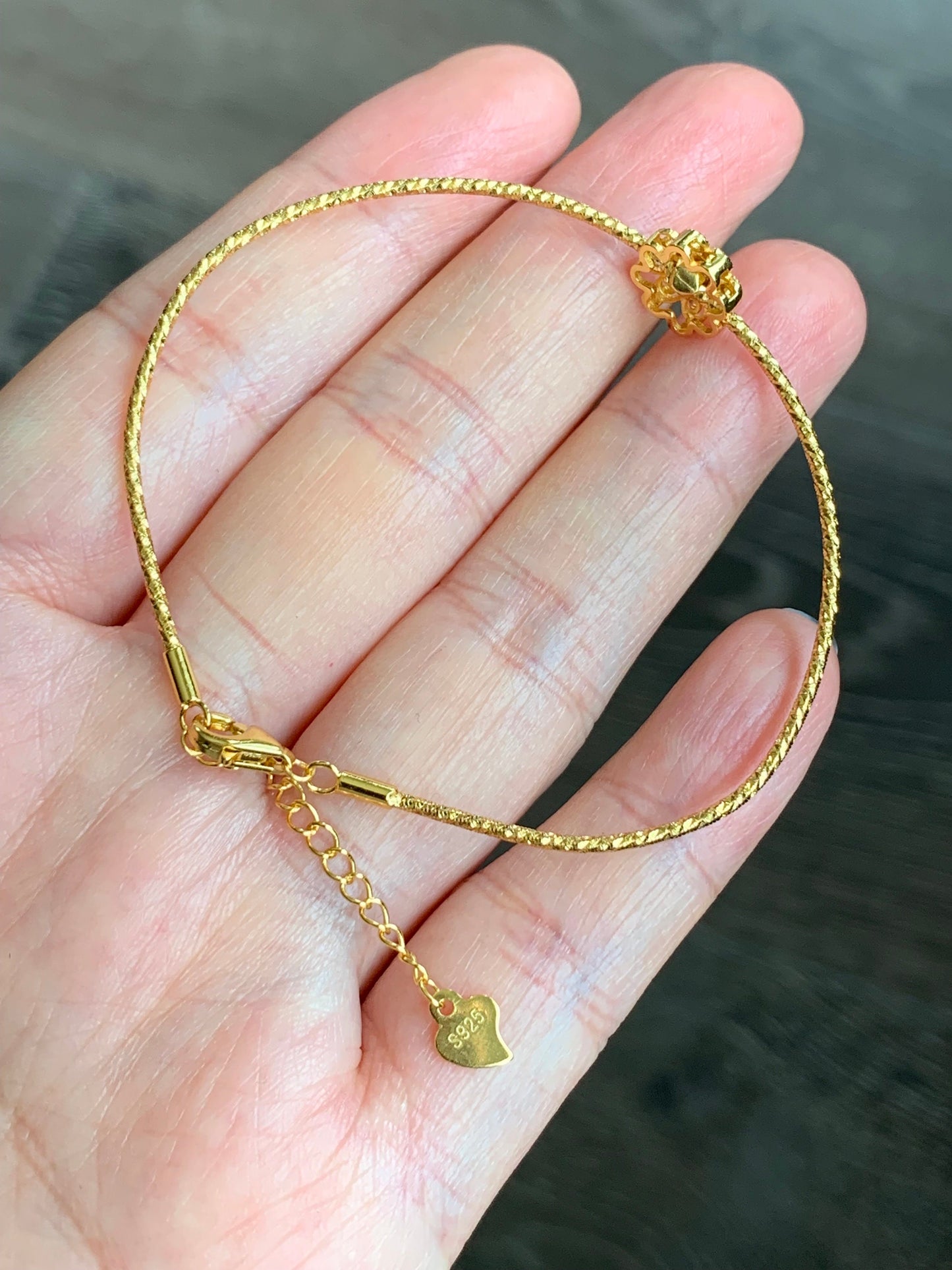 Natural Guatemalan Icy Translucent Green Jadeite Charm Bangle Style Wire Bracelet 6.25" Adjustable S925 Sterling Sliver 天然冰危绿翡翠银手镯款手链