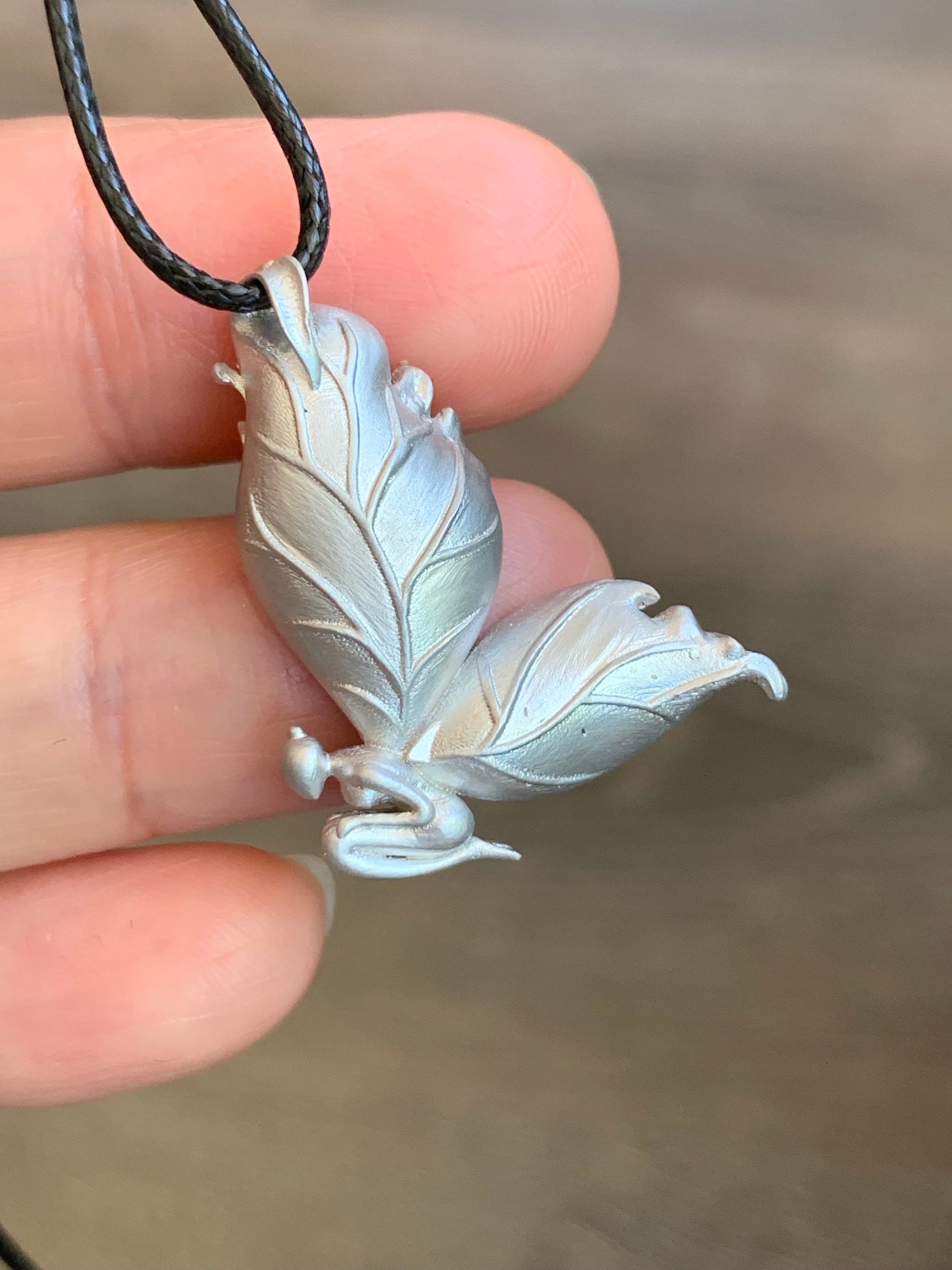 Certified Natural Guatemalan Icy Translucent Blue Jadeite Butterfly Fairy Custom Design Pendant 925 Sterling Silver 天然冰危蓝翡翠设计款蝴蝶仙子镶嵌吊坠 0369