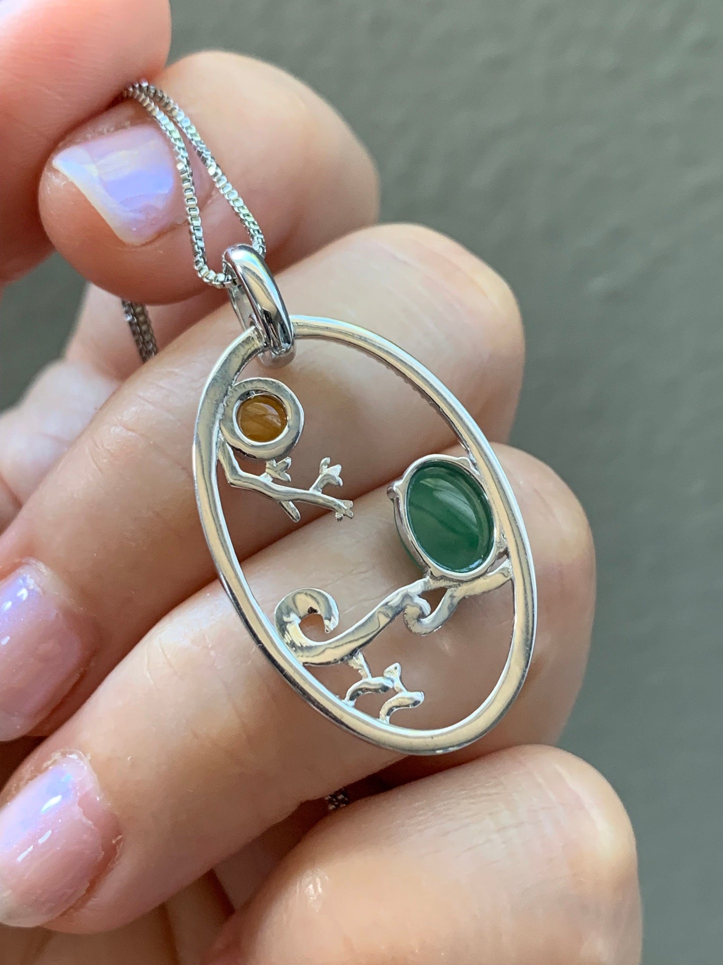 Certified Natural Burmese Icy Green & Yellow Jadeite Pendant S925 Sterling Silver 天然缅甸冰绿加黄翡翠镶嵌吊坠 358