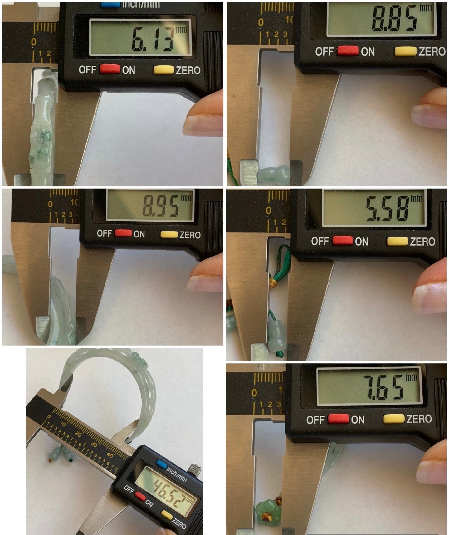 Natural Burmese Icy Translucent Gelatinous Green Marbled Jadeite Half Bangle Bamboo & Cherry Blossom Rope Bracelet 46.5mm 天然缅甸冰胶飘花翡翠半镯竹节梅花手绳