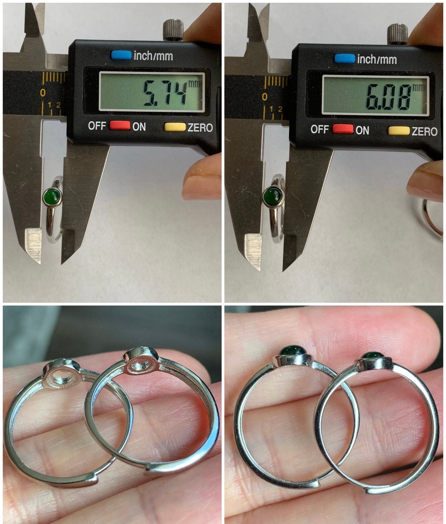 Natural Guatemalan Icy Translucent Green Jadeite Solitaire Design Ring S925 Sterling Silver Size Adjustable 天然冰危绿翡翠银镶戒指 JDK50
