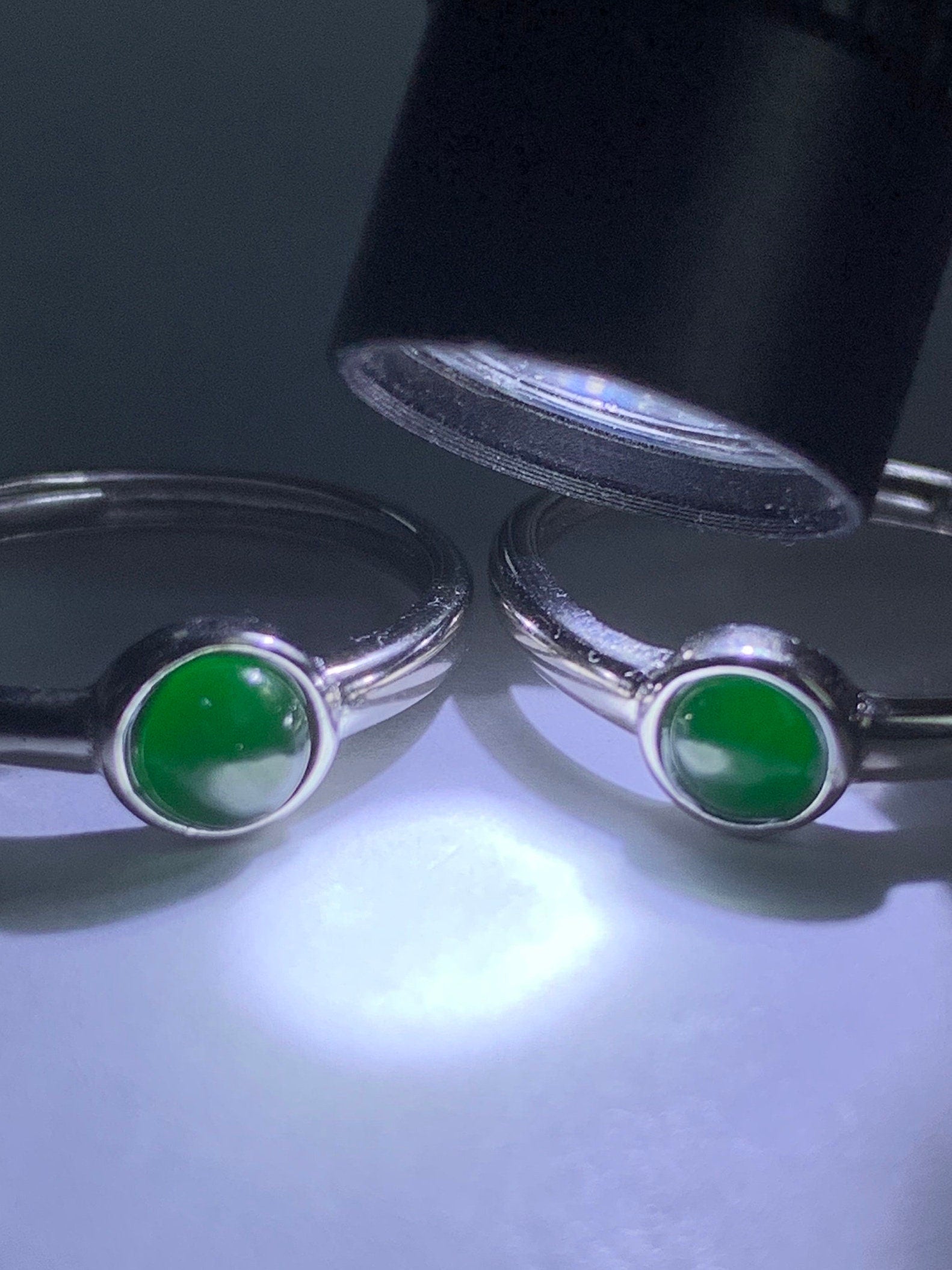 Natural Guatemalan Icy Translucent Green Jadeite Solitaire Design Ring S925 Sterling Silver Size Adjustable 天然冰危绿翡翠银镶戒指 JDK50