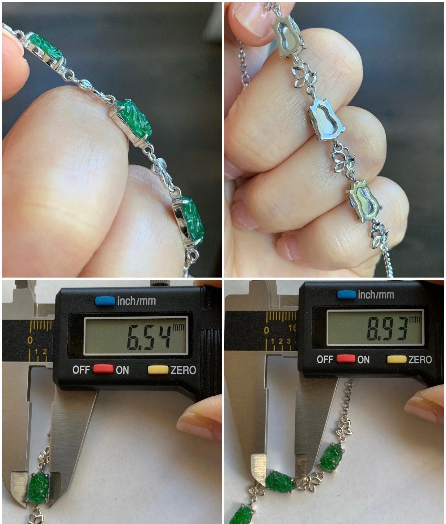 Natural Guatemalan Icy Highly Translucent Vibrant Green Jadeite Pixiu Chain Bracelet S925 Sterling Silver adjustable 天然冰危绿翡翠貔貅银镶手链
