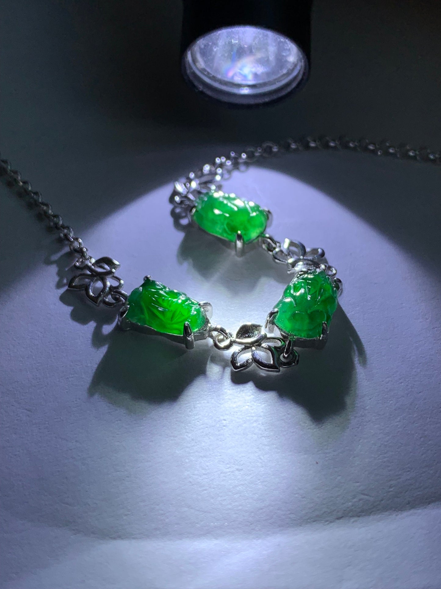 Natural Guatemalan Icy Highly Translucent Vibrant Green Jadeite Pixiu Chain Bracelet S925 Sterling Silver adjustable 天然冰危绿翡翠貔貅银镶手链