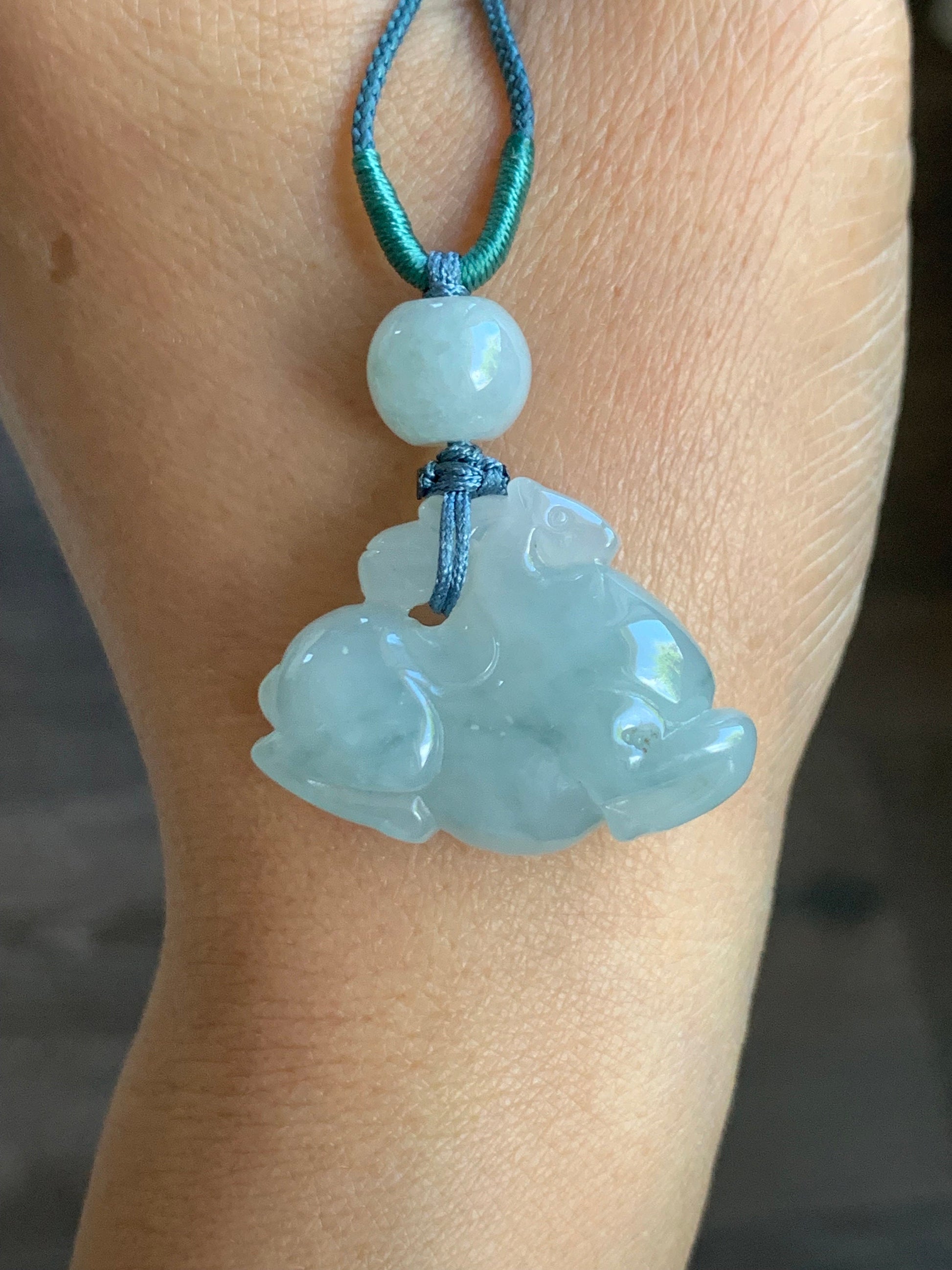 Stunning Natural Burmese Grade A Icy Translucent Gelatinous Sky Blue Jadeite Pendant Carved Tang Horse Rope Necklace 天然缅甸冰胶天空蓝翡翠唐马挂件