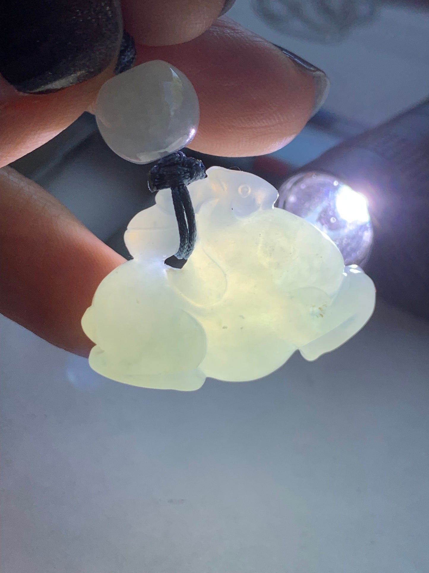 Stunning Natural Burmese Grade A Icy Translucent Gelatinous Sky Blue Jadeite Pendant Carved Tang Horse Rope Necklace 天然缅甸冰胶天空蓝翡翠唐马挂件
