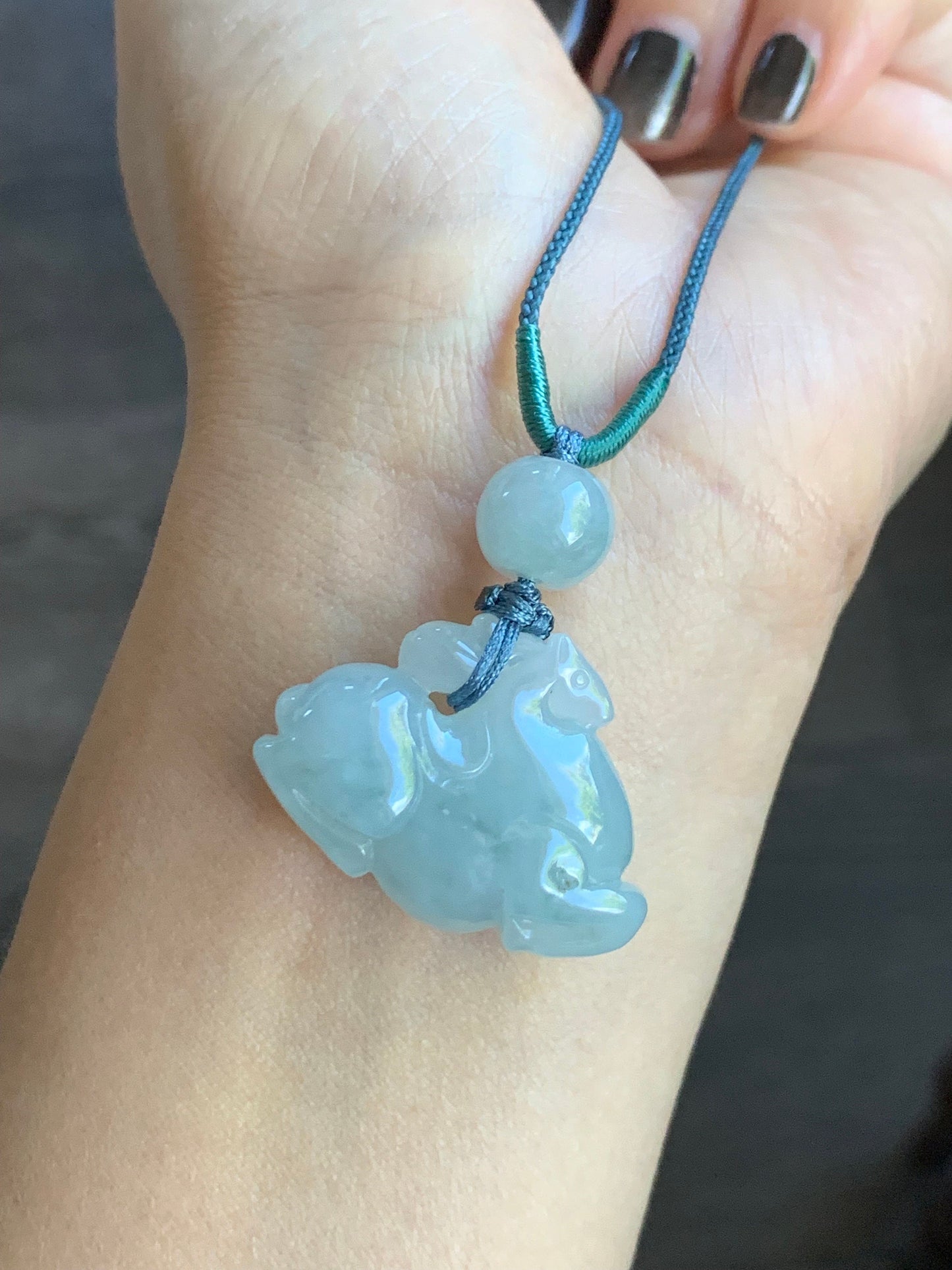 Stunning Natural Burmese Grade A Icy Translucent Gelatinous Sky Blue Jadeite Pendant Carved Tang Horse Rope Necklace 天然缅甸冰胶天空蓝翡翠唐马挂件