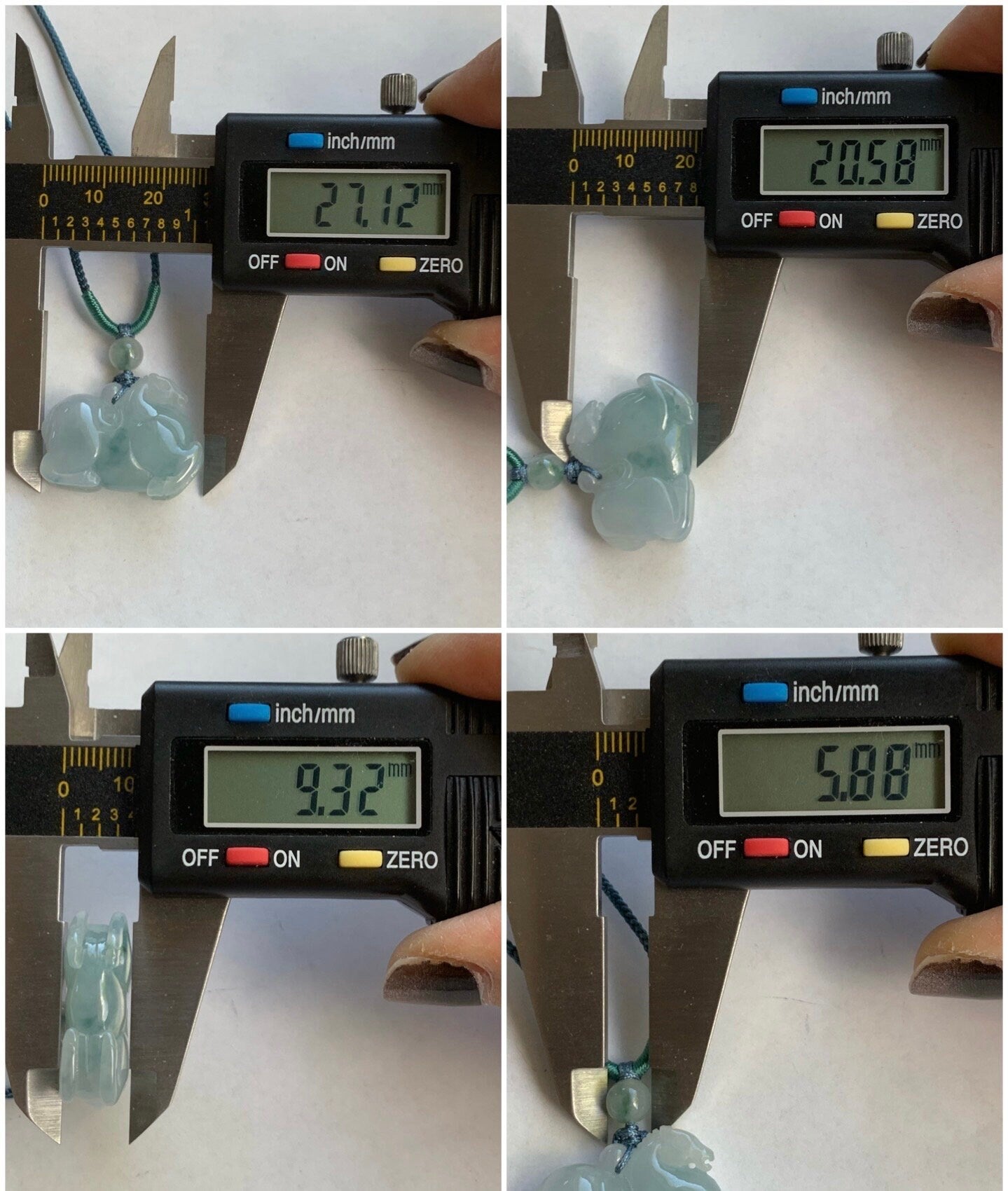 Natural Burmese Icy Translucent Gelatinous Light Blue Jadeite w/ Teal Marbling Pendant Carved Tang Horse Rope Necklace 天然缅甸冰胶蓝底飘蓝花翡翠唐马吊坠