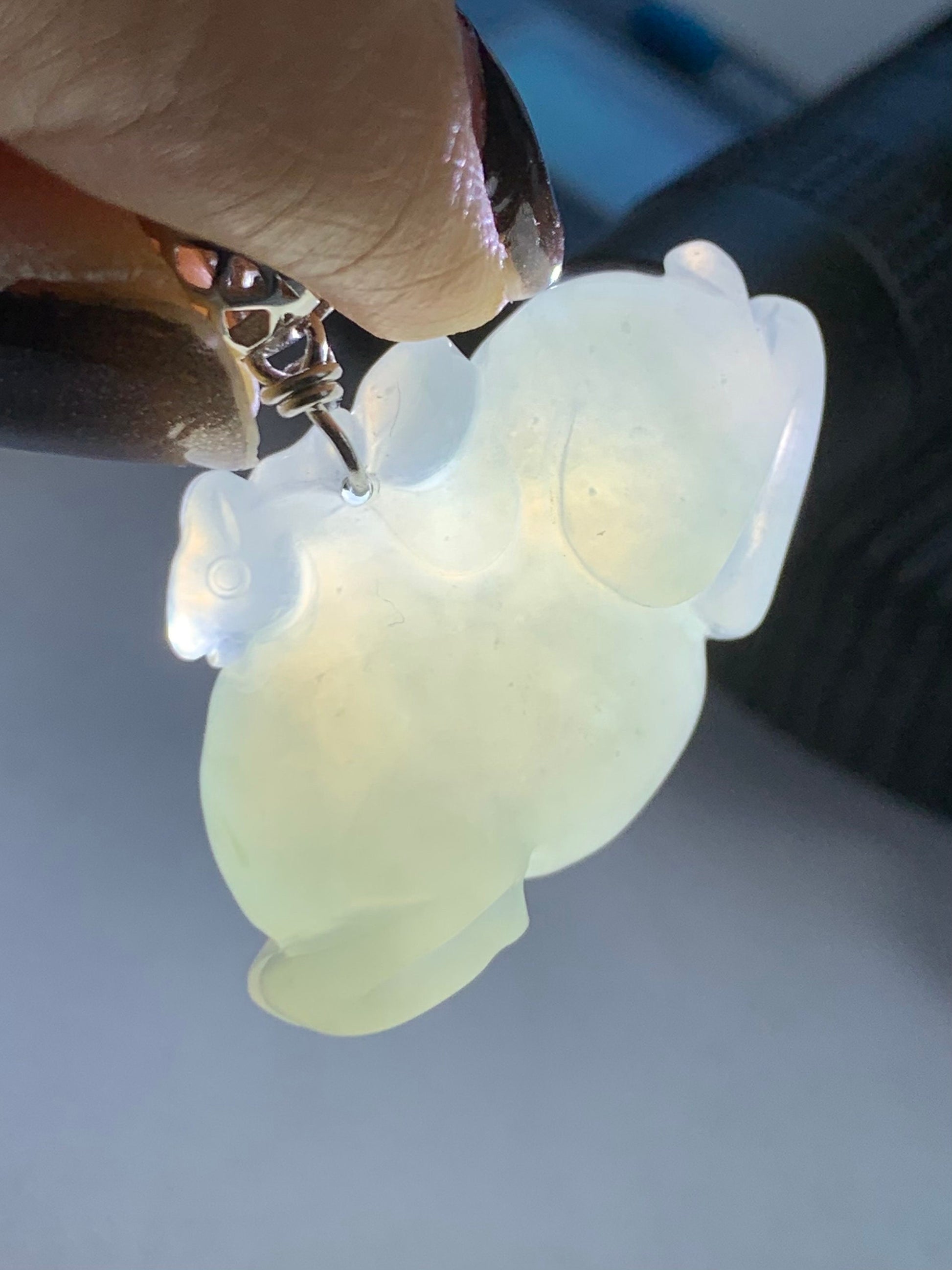 Stunning Natural Burmese Icy Translucent Gelatinous Light Blue Sky Blue Jadeite Carved Tang Horse Pendant Sterling Silver 天然缅甸冰胶天空蓝翡翠唐马银镶吊坠
