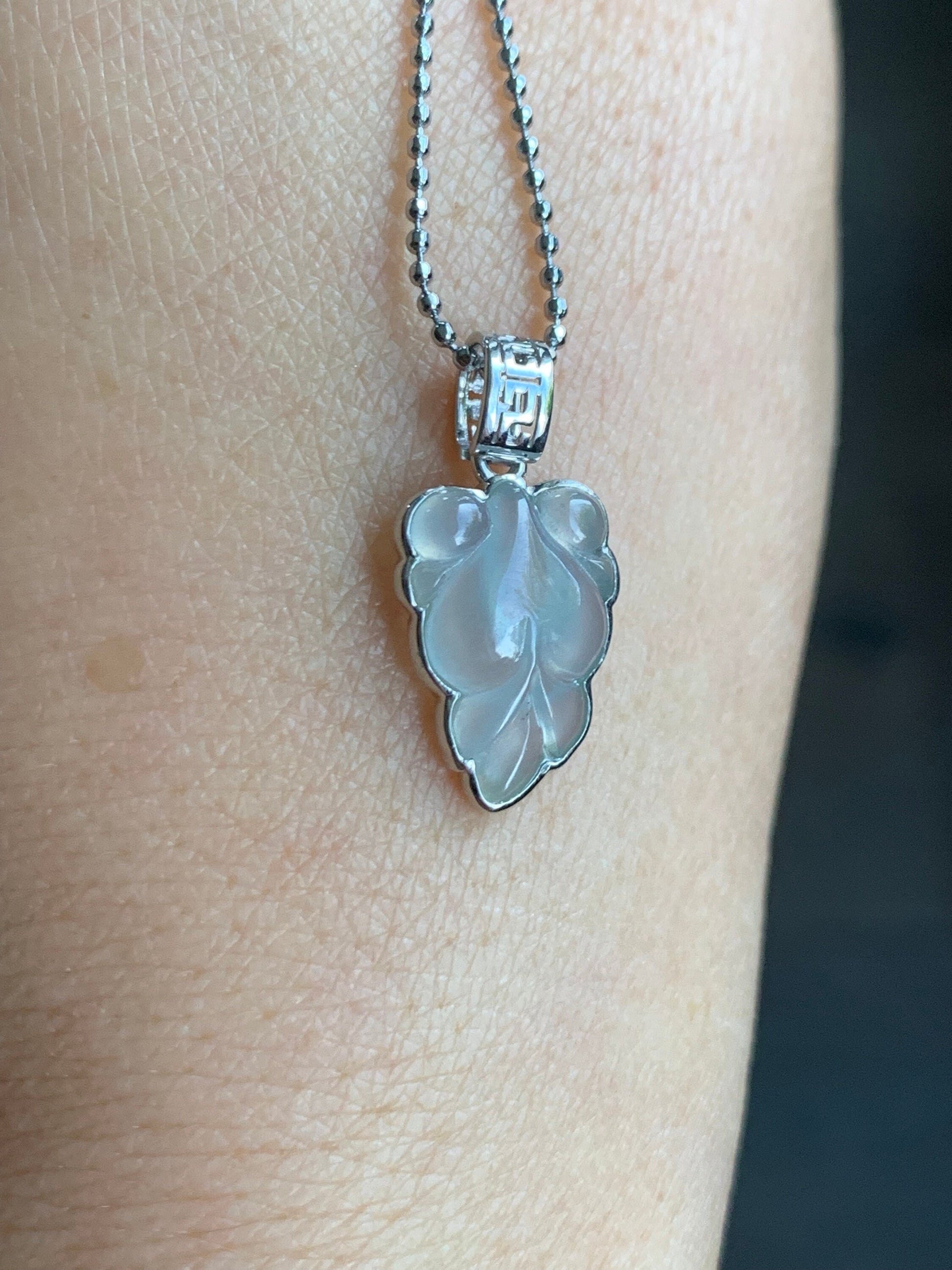Certified Natural Burmese Premium Icy Translucent Gelatinous White Jadeite Goldfish Pendant 18K White Gold 天然缅甸冰胶淡紫底色翡翠金鱼镶嵌吊坠 5156