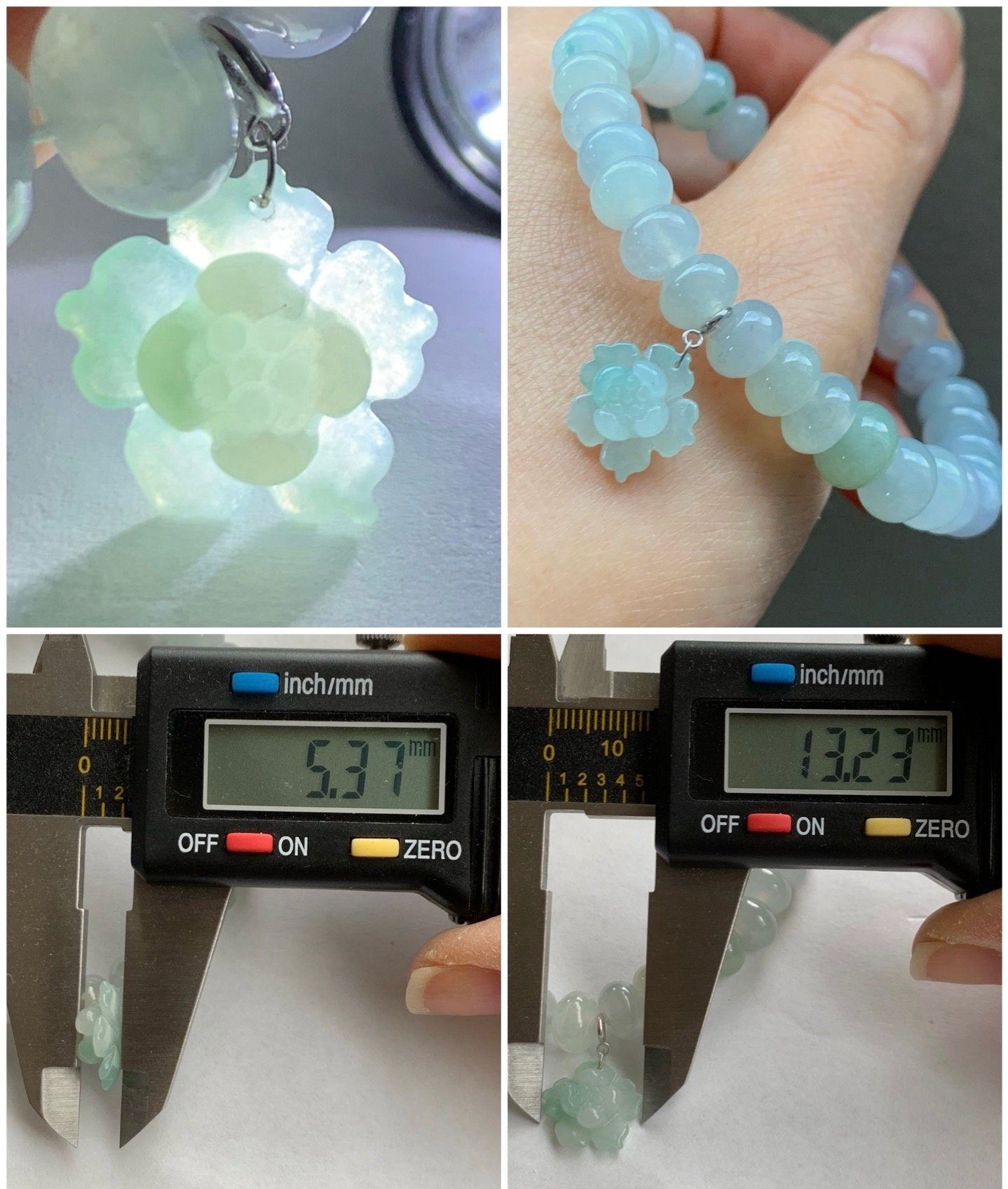 Large Natural Burmese Premium Highly Translucent Icy Multi-Colored Jadeite Drum Beads Beaded Bracelet 7.5” 天然缅甸老种冰多宝翡翠大卡鼓珠手串