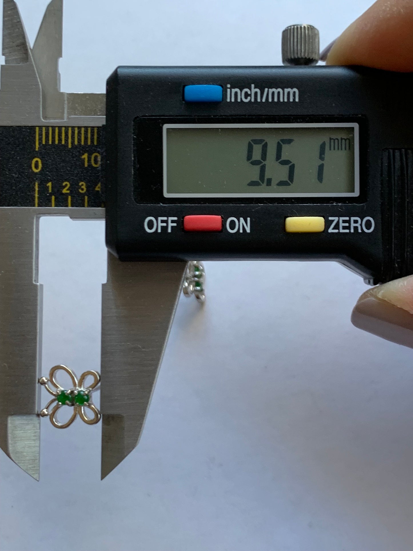 Natural Burmese Icy Translucent Vibrant Green Jadeite Butterfly Stud Earrings S925 Sterling Silver 天然缅甸冰绿翡翠银镶蝴蝶款耳钉