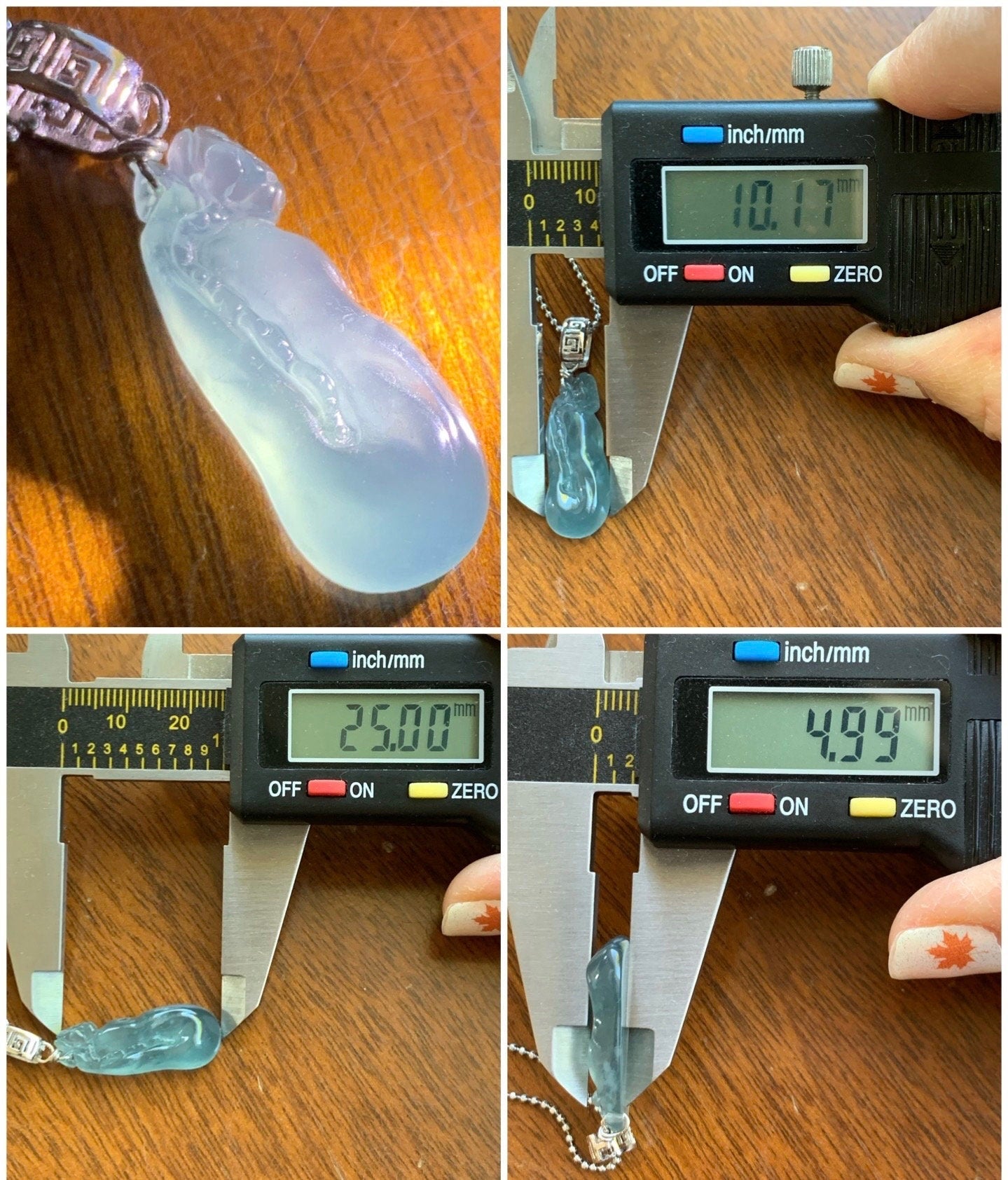 Natural Guatemalan Premium Icy Highly Translucent Gelatinous Blue Jadeite Carved Lotus Flower Pendant Sterling Silver 天然冰胶高危蓝水翡翠一品清莲银镶吊坠