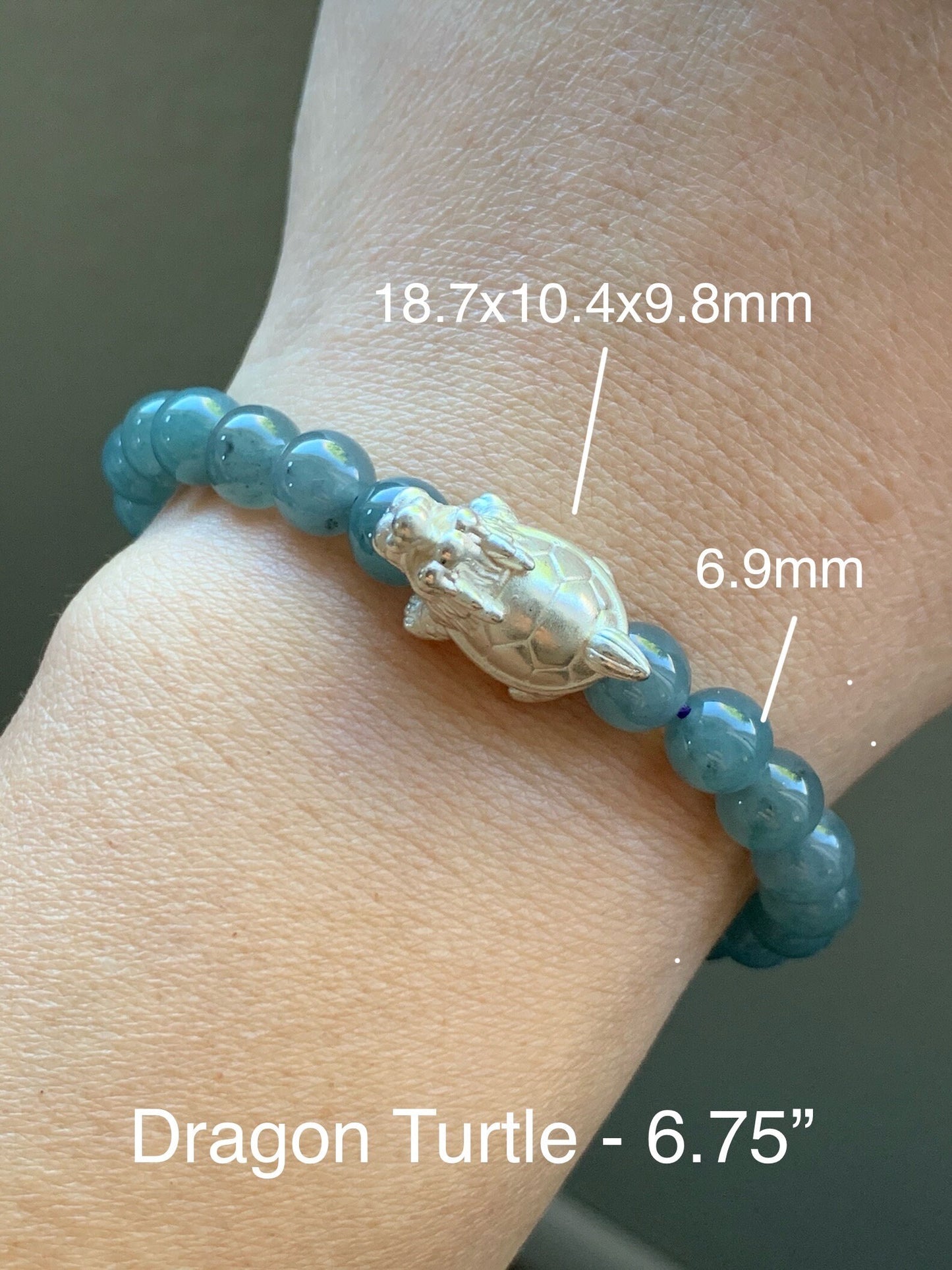 Natural Guatemalan Icy Translucent Icy Light Blue or Dark Dusty Blue Jadeite 999 Sterling Silver Charm Beaded Bracelet 天然冰危蓝翡翠足银珠3D工艺手串