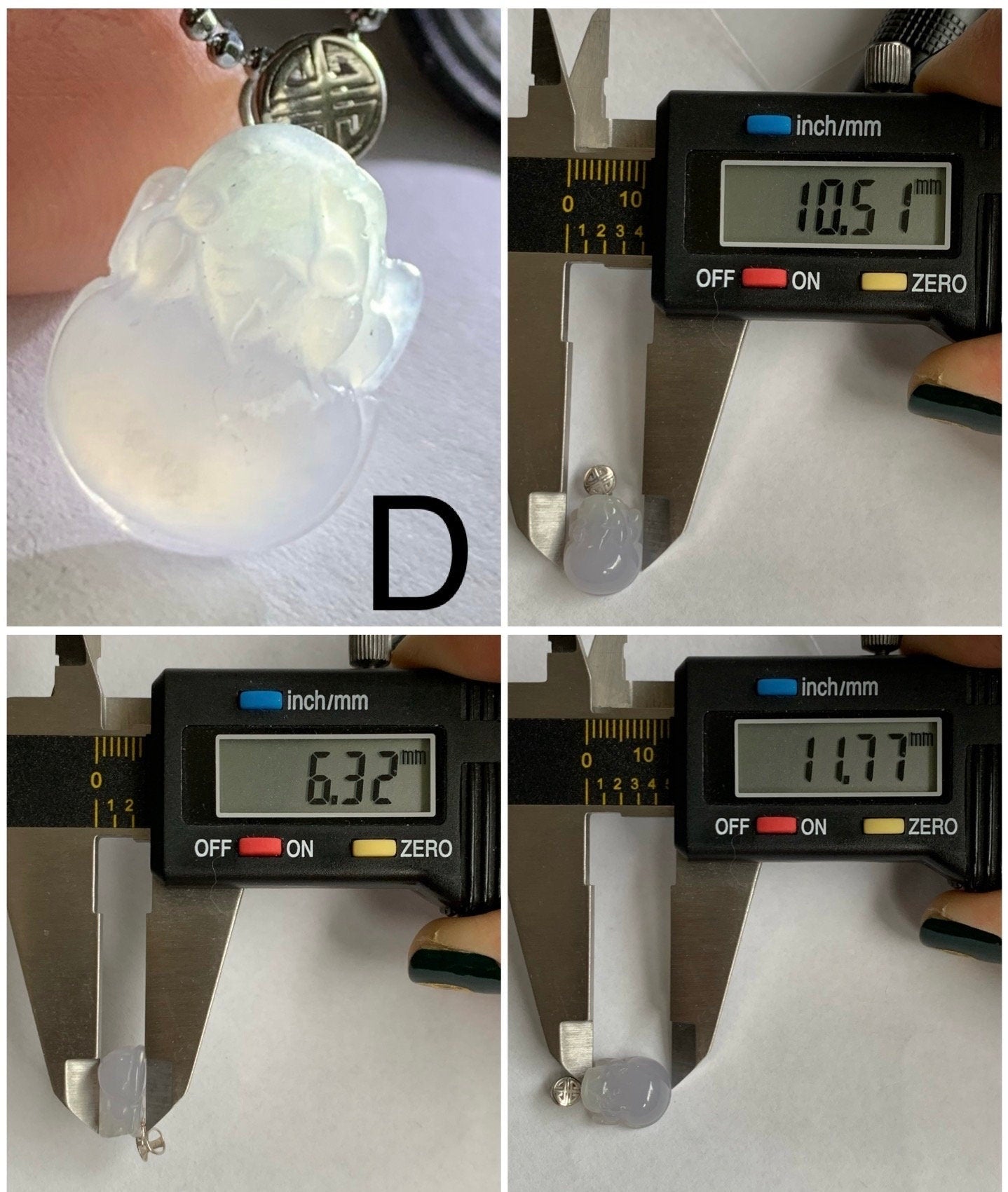PETITE Natural Burmese Icy Translucent Gelatinous White Jadeite Purple Undertone Pixiu Pendant 18K White Gold 天然缅甸冰胶白翡翠紫底貔貅吊坠