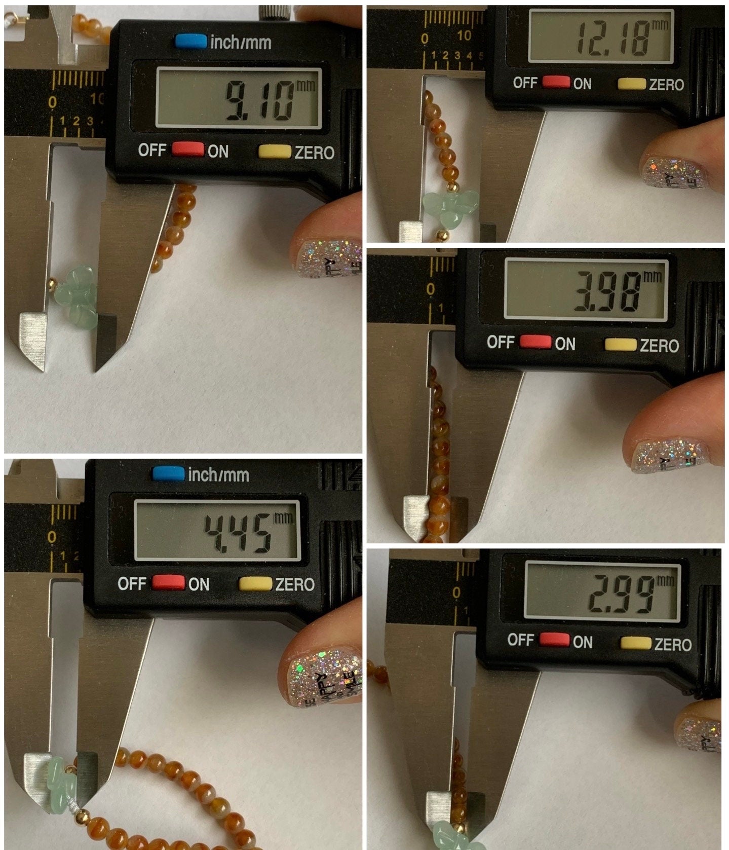 Natural Burmese Premium Icy Jadeite Honeybee Vibrant Bicolored Yellow Jadeite Beaded Bracelet 6.75”-7” Yellow Gold 天然缅甸冰黄红鸳鸯翡翠小珠冰晴翡翠蜜蜂K金手链