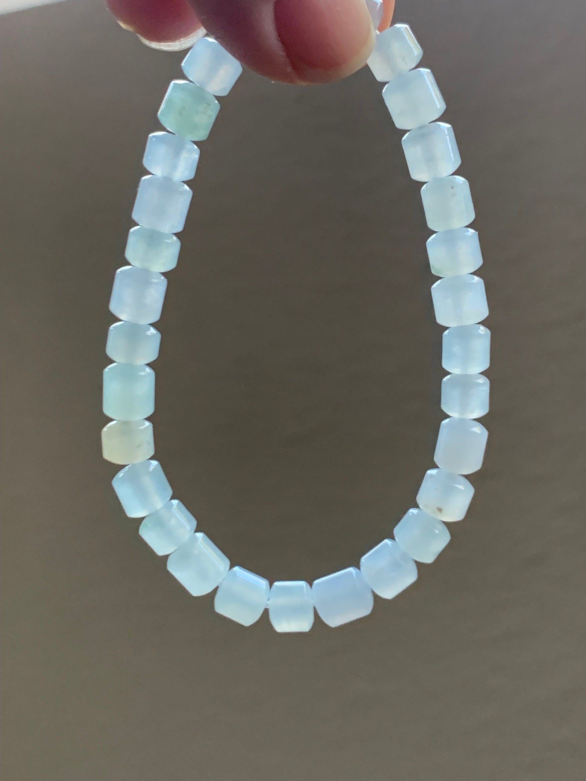 Natural Burmese Icy Highly Translucent Pastel Multicolored Jadeite Modified Barrel Beads Beaded Bracelet 6.5” 天然缅甸老种冰多宝翡翠桶珠手串 XG324