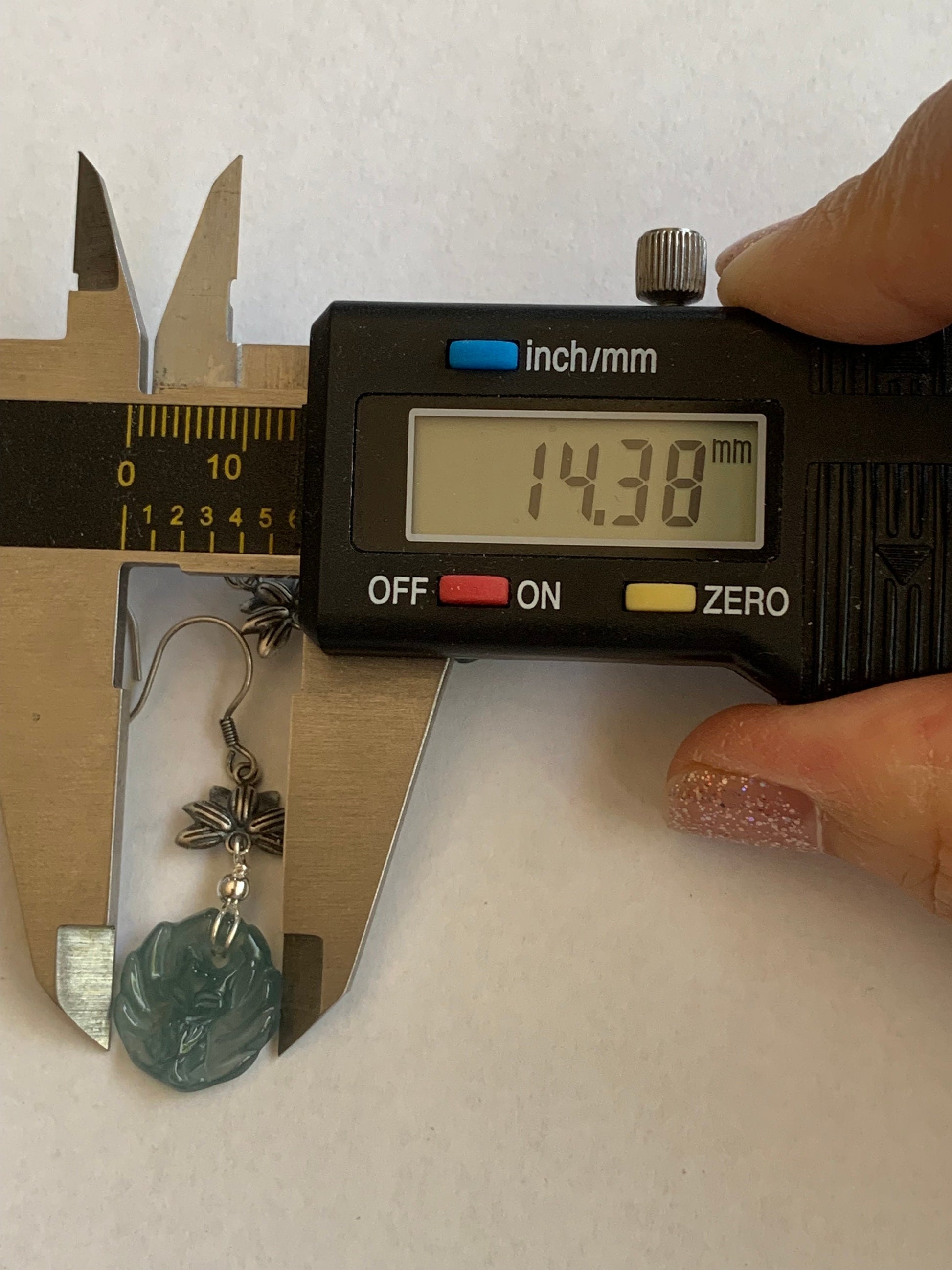 Natural Guatemalan Icy Translucent Gelatinous Light Blue Jadeite Carved Nine-Tailed Fox Dangle Earrings Sterling Silver 天然冰胶危浅蓝翡翠九尾狐银耳钩