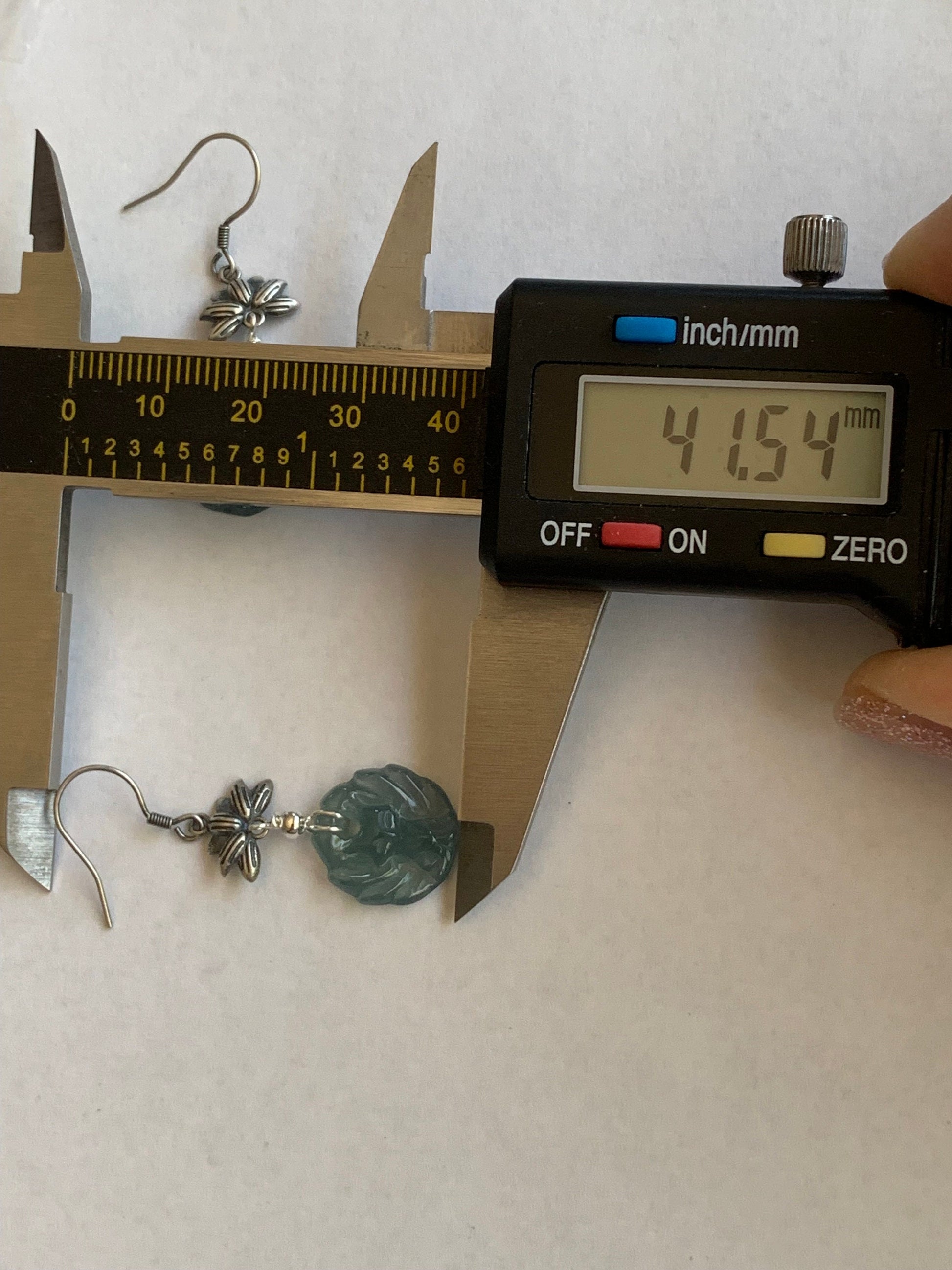 Natural Guatemalan Icy Translucent Gelatinous Light Blue Jadeite Carved Nine-Tailed Fox Dangle Earrings Sterling Silver 天然冰胶危浅蓝翡翠九尾狐银耳钩