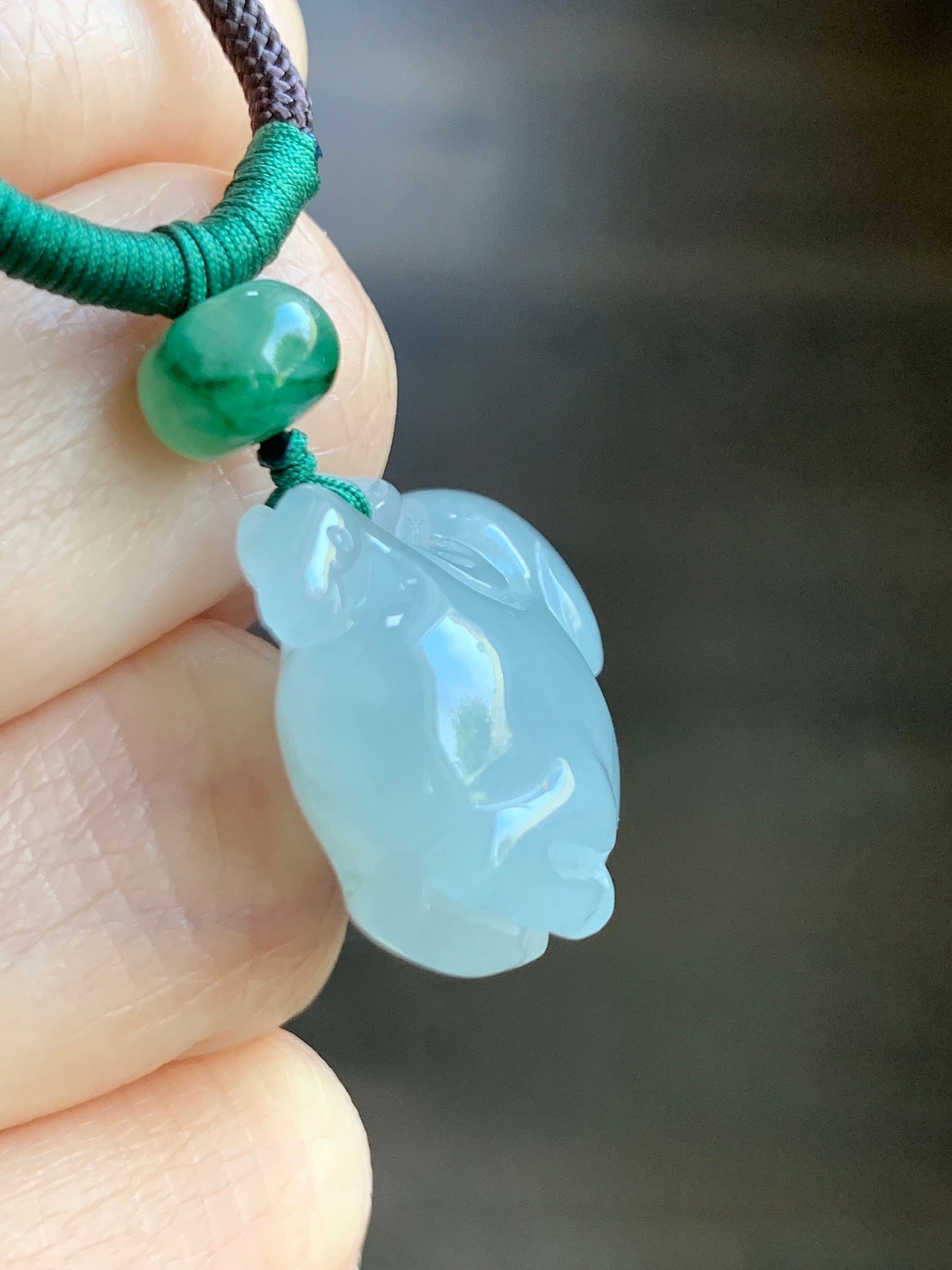 Stunning Natural Burmese Grade A Icy Translucent Gelatinous Light Blue Jadeite Pendant Carved Tang Horse Rope Necklace 天然缅甸冰胶淡晴蓝翡翠唐马挂件