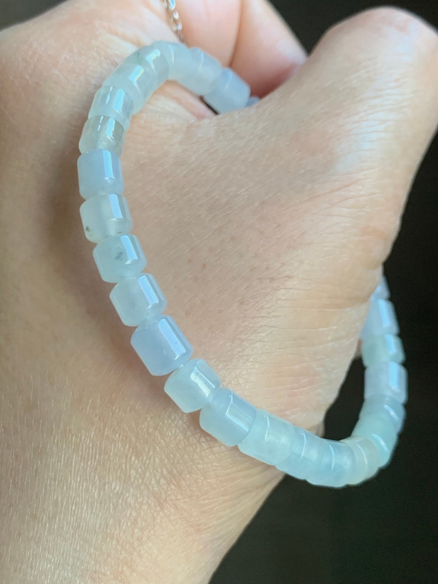 Natural Burmese Icy Highly Translucent Pastel Multicolored Jadeite Modified Barrel Beads Beaded Bracelet 6.5” 天然缅甸老种冰多宝翡翠桶珠手串 XG324