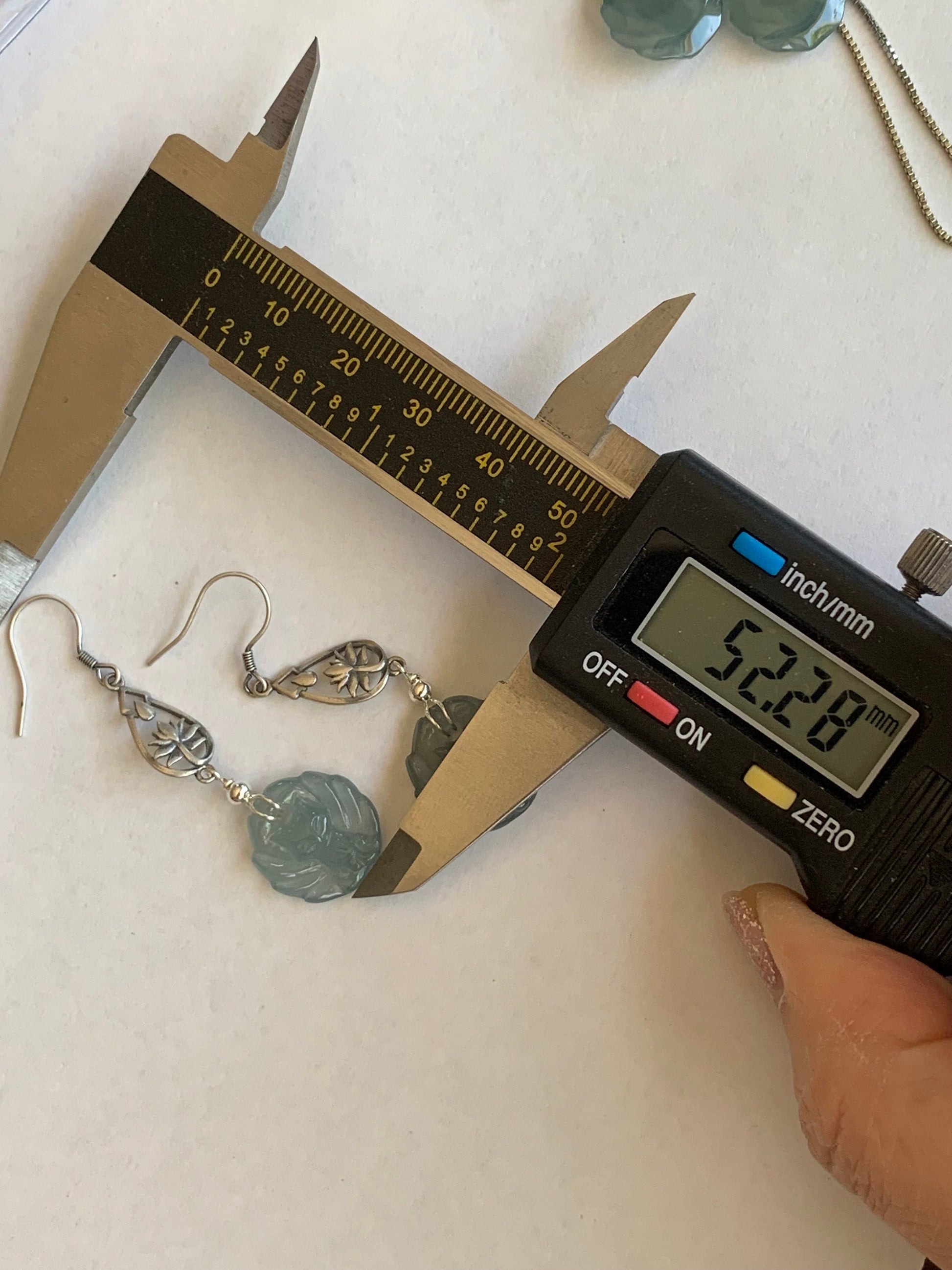 Natural Guatemalan Icy Translucent Gelatinous Light Blue Jadeite Carved Nine-Tailed Fox Dangle Earrings Sterling Silver 天然冰胶危浅蓝翡翠九尾狐银耳钩
