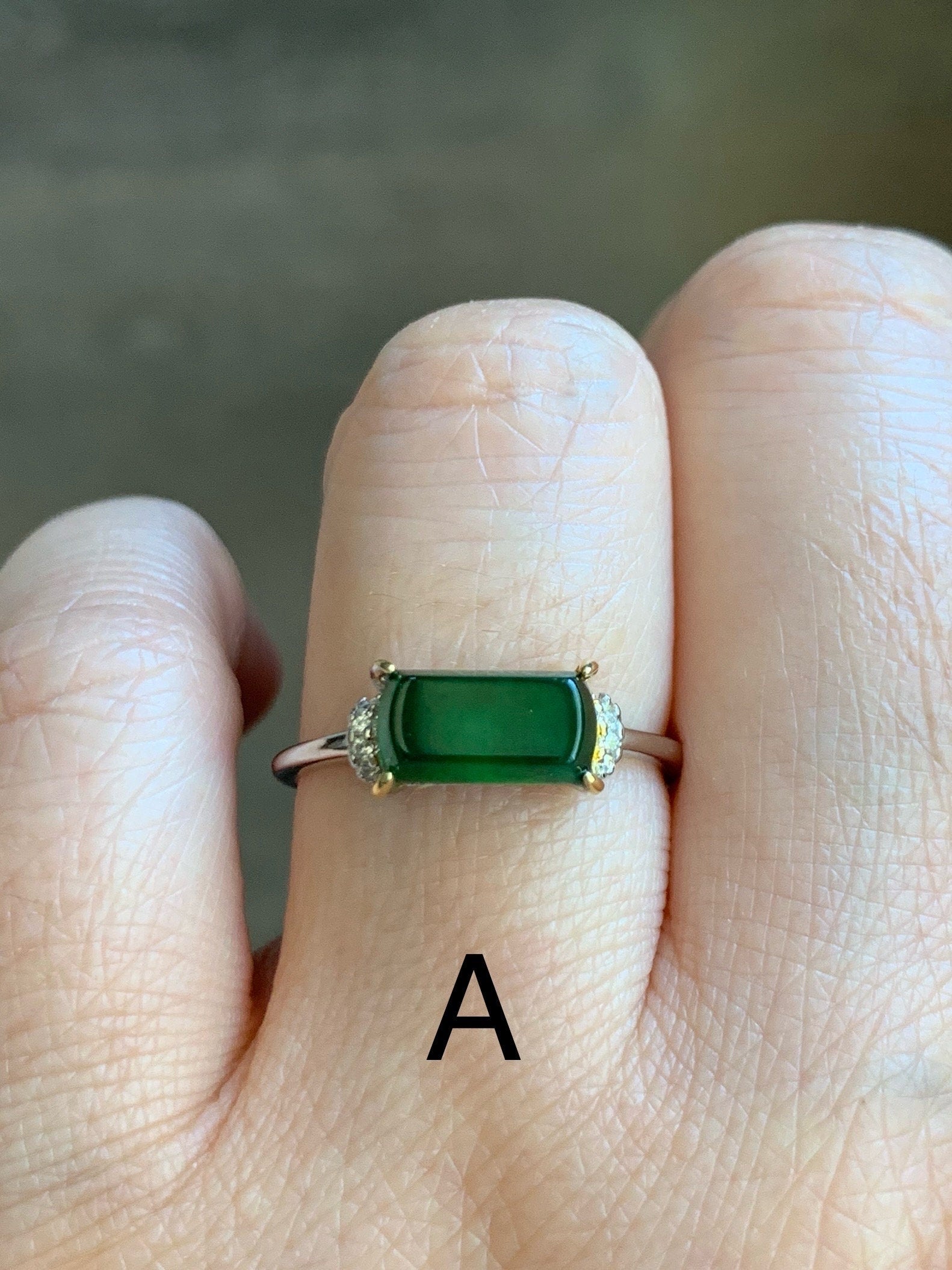 Natural Guatemalan Highly Translucent Icy Green Jadeite Saddle Ring S925 Silver Size Adjustable 天然老种冰绿危地马拉翡翠马鞍银镶戒指 MAX80N